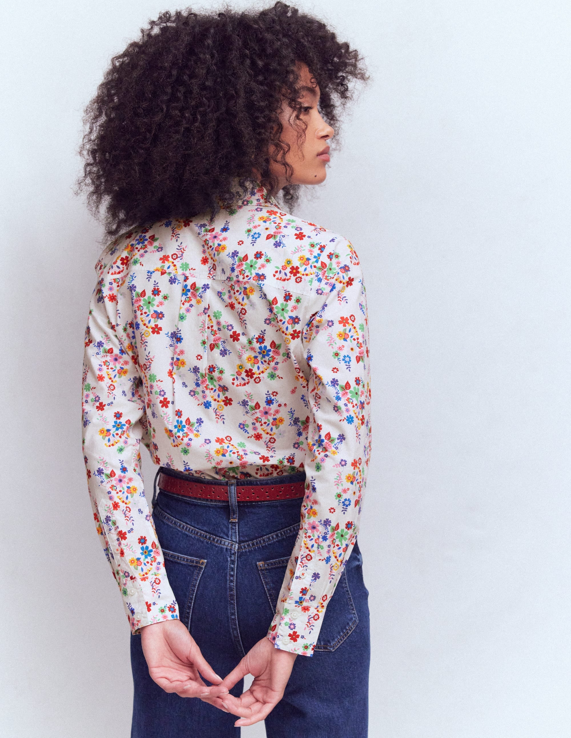 Sienna Cotton Shirt-Multi, Blossom Clusters - Image 3