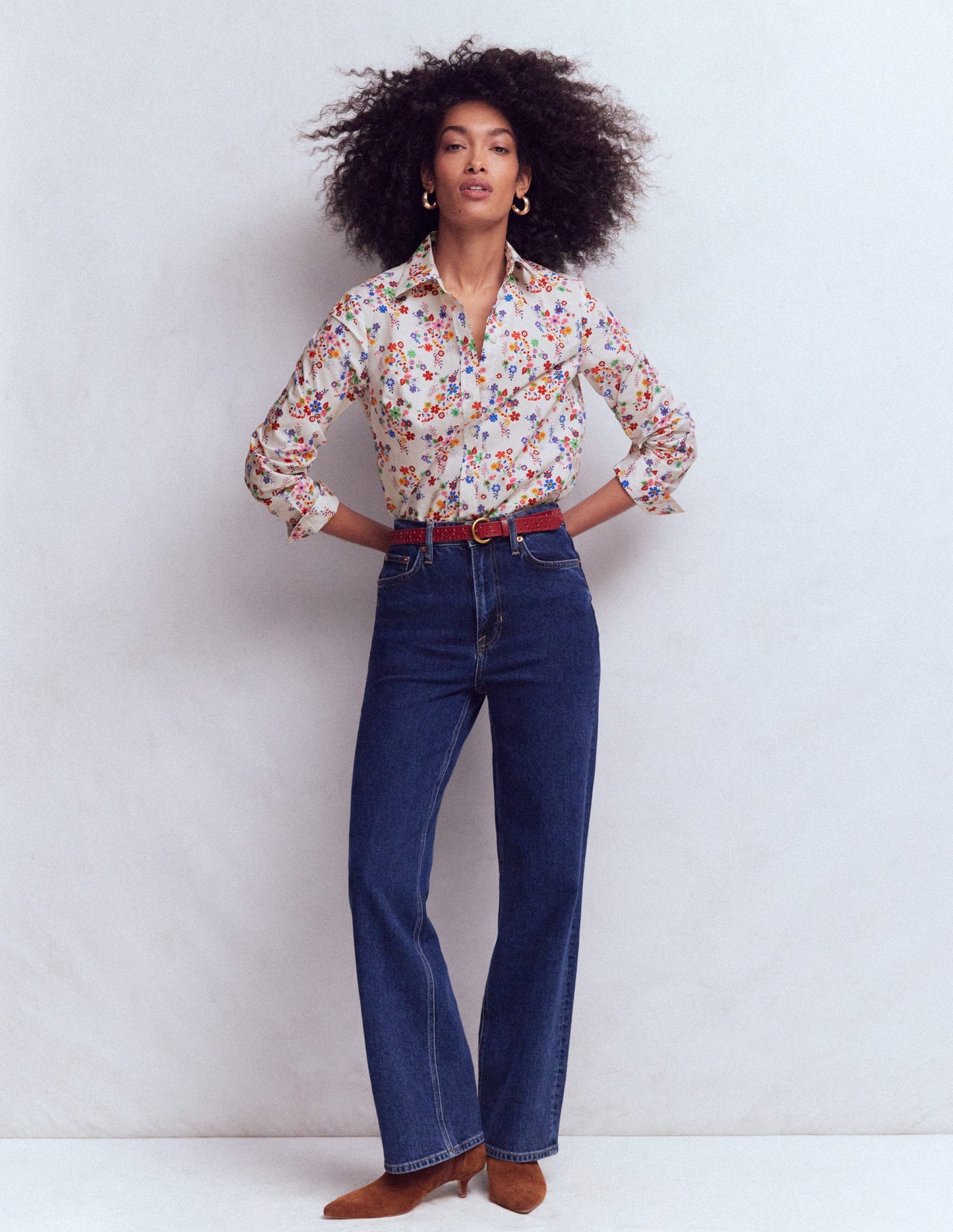 Sienna Cotton Shirt-Multi, Blossom Clusters