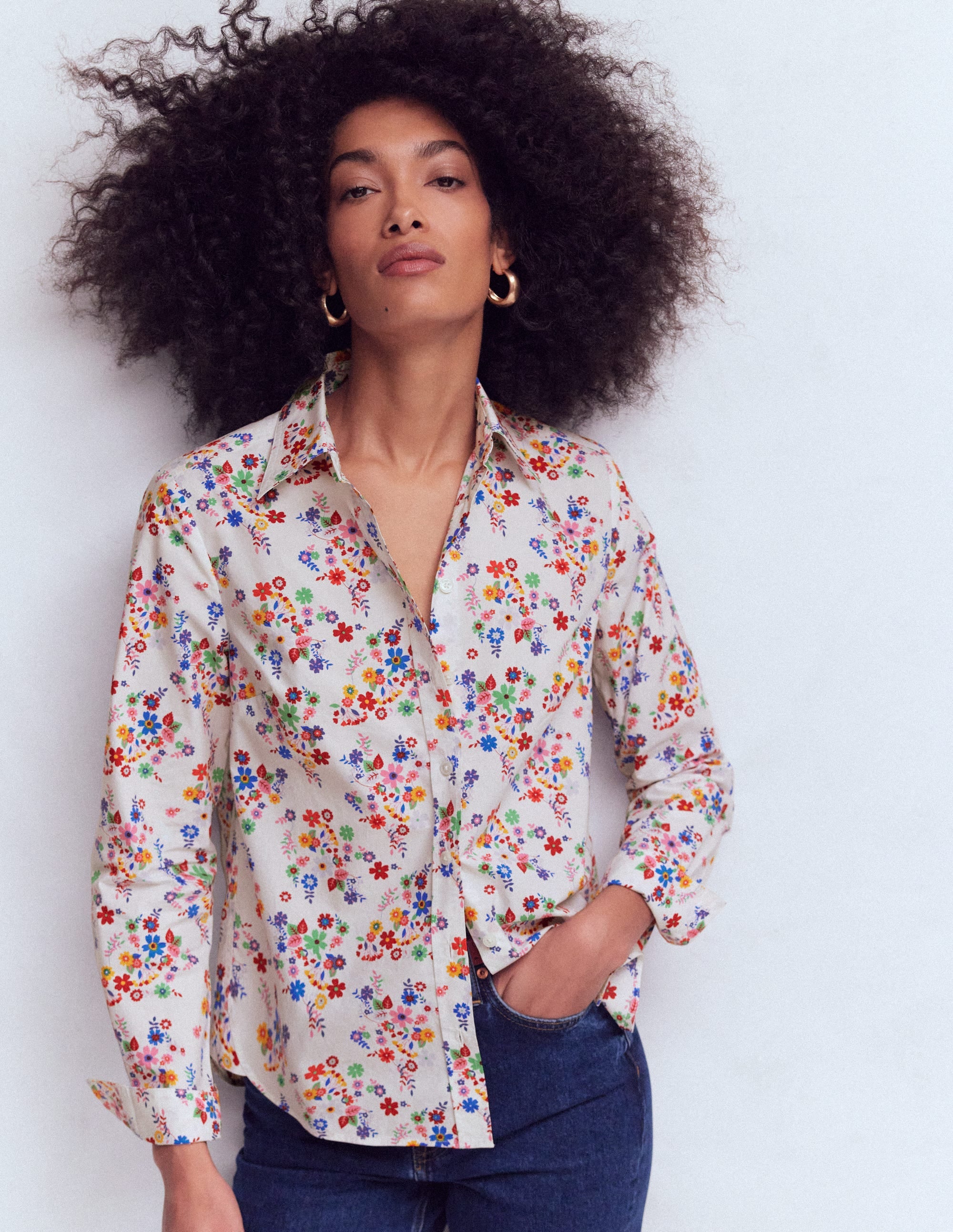 Sienna Cotton Shirt-Multi, Blossom Clusters - Image 5