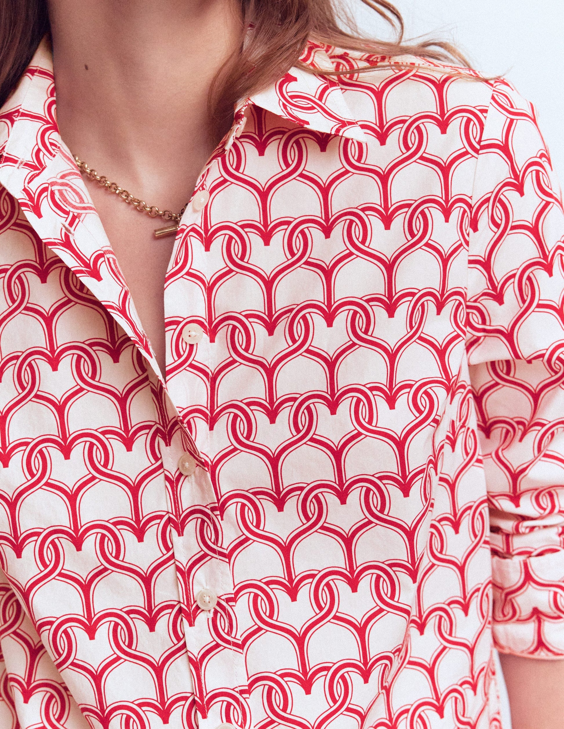 Sienna Cotton Shirt-Ivory, Heart Link-2