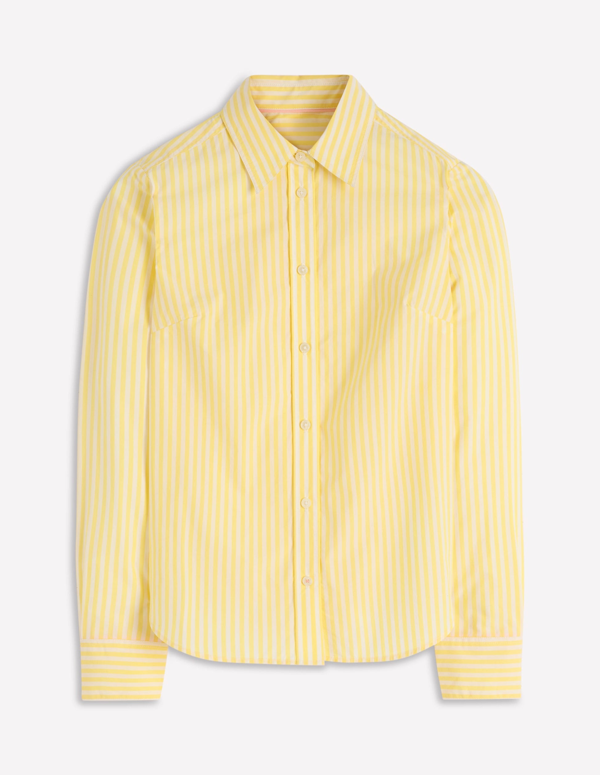 Sienna Cotton Shirt-Yellow and Ivory Stripe-7