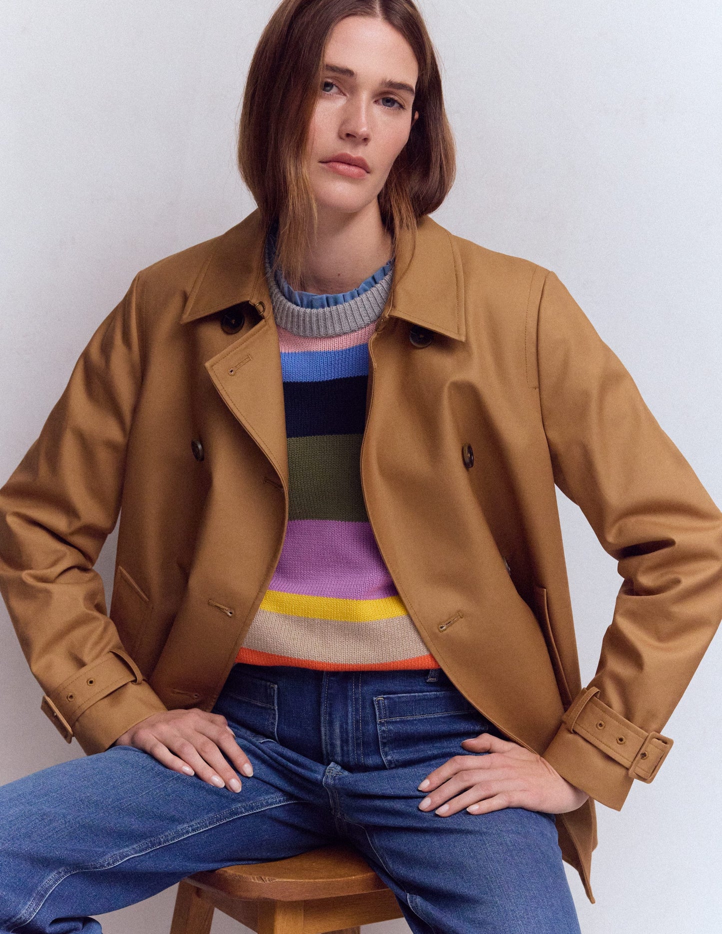 Supersoft Frill Detail T-shirt-Captains Blue