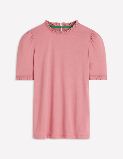 Supersoft Frill Detail T-shirt-Vintage Rose-6