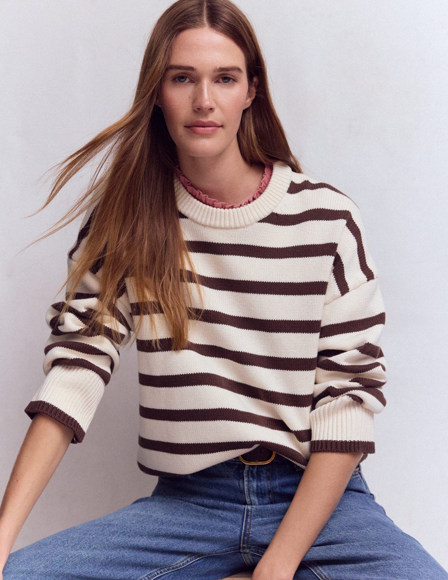 Supersoft Frill Detail T-shirt-Vintage Rose