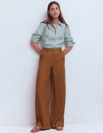 Sienna Linen Shirt-Tourmaline Chambray-2