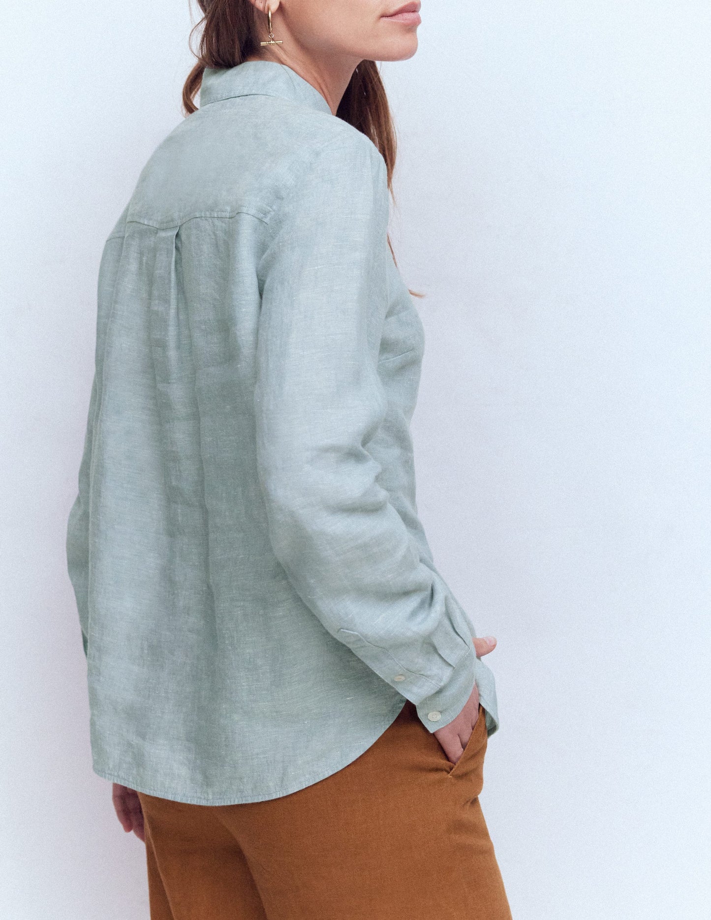 Sienna Linen Shirt-Tourmaline Chambray
