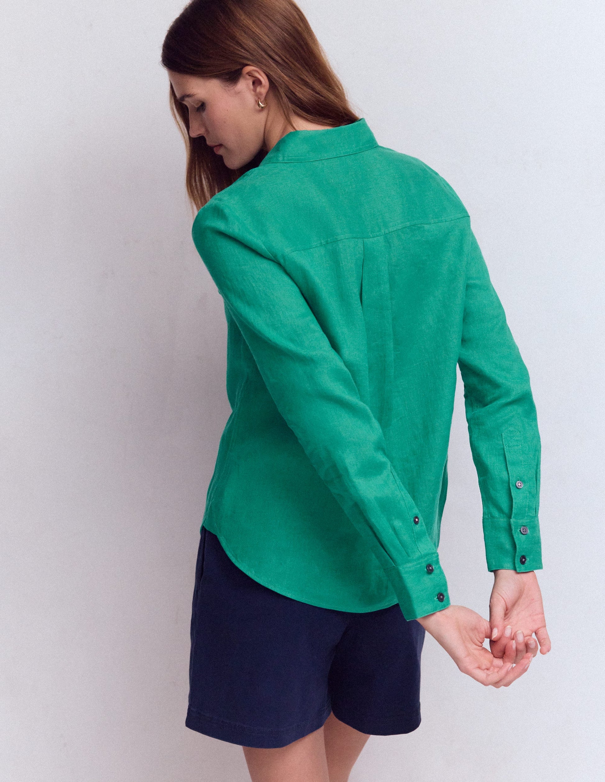 Sienna Linen Shirt-Deep Teal-3