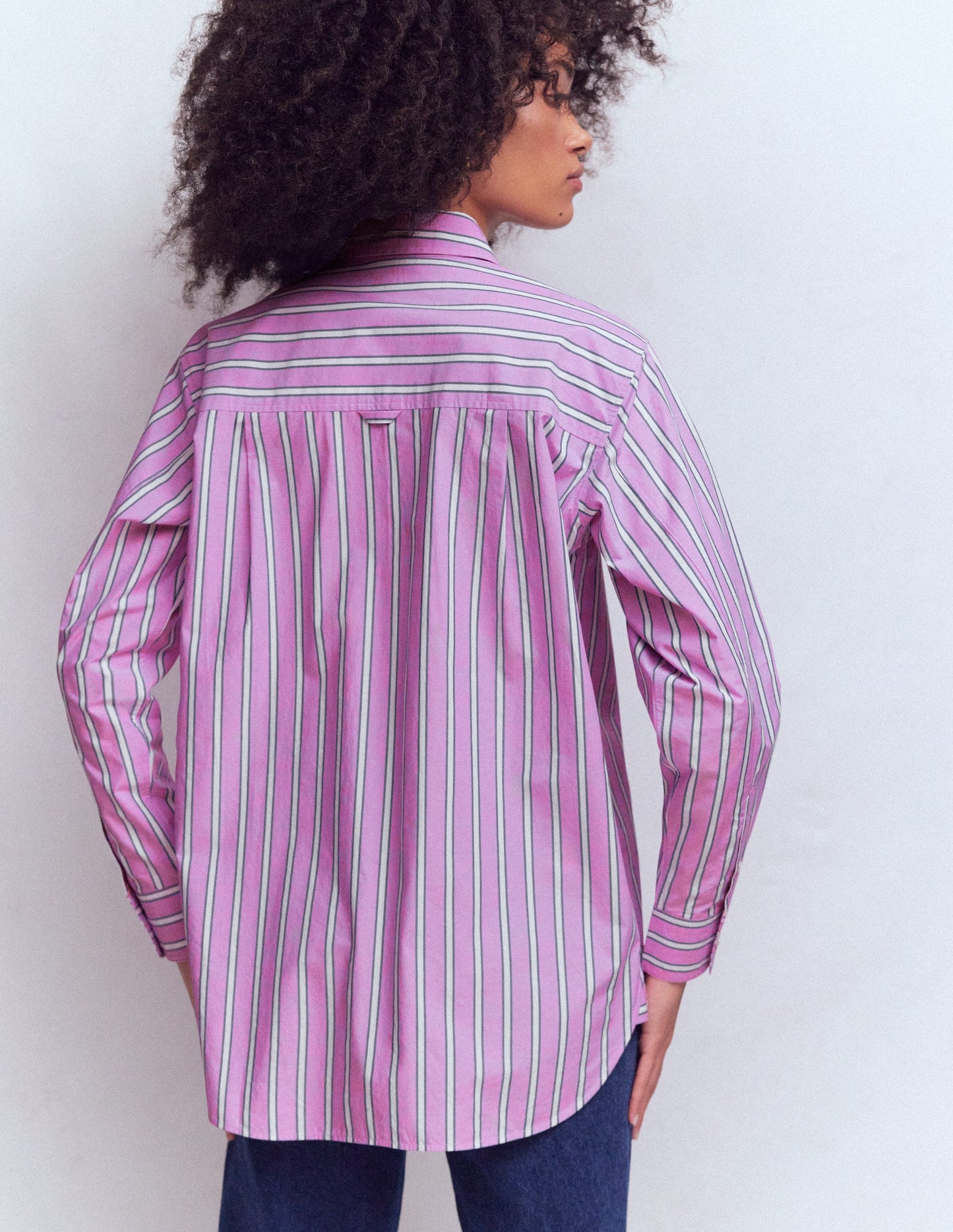 Sadie Relaxed Cotton Shirt-Multi Stripe