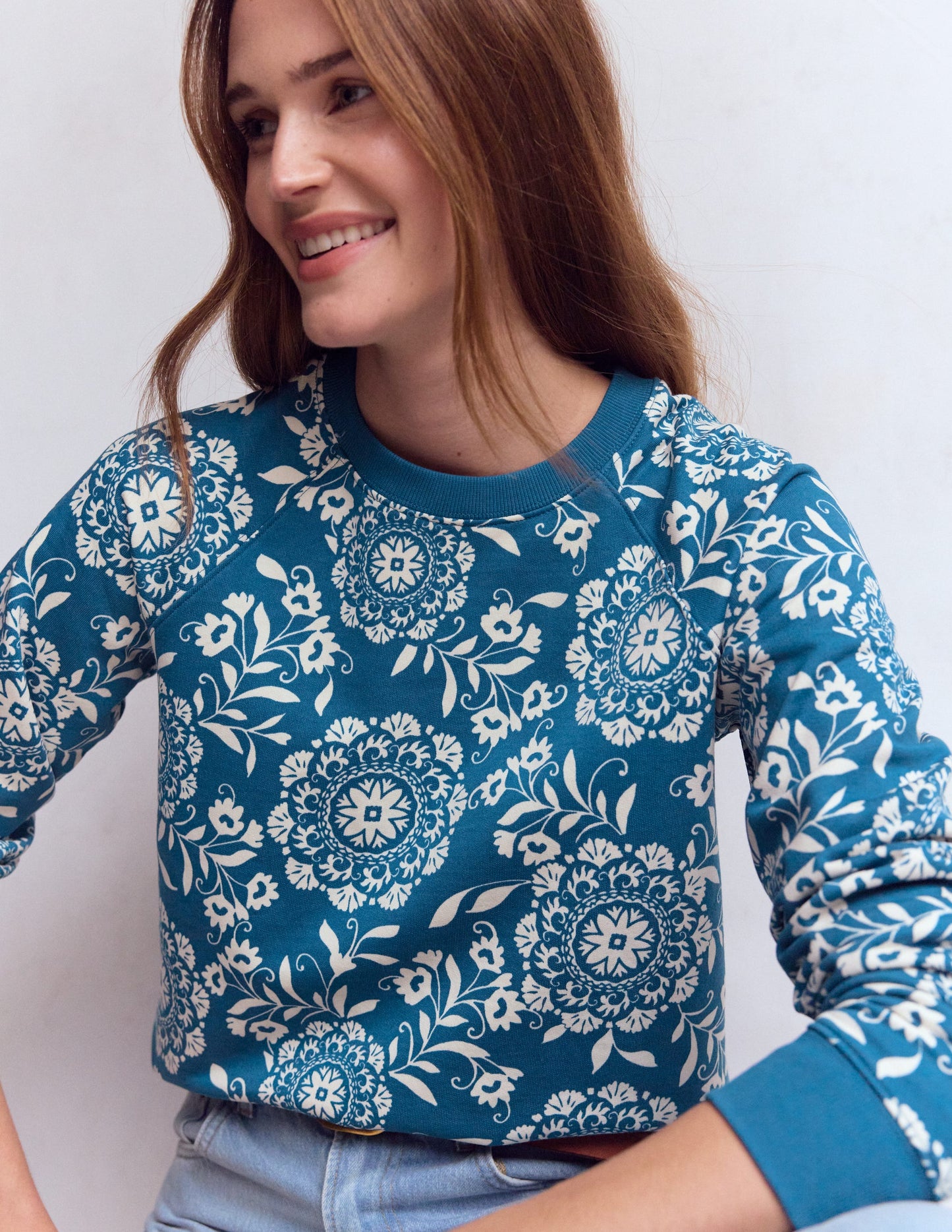 Rosa Printed Sweatshirt-Decorative Blossom