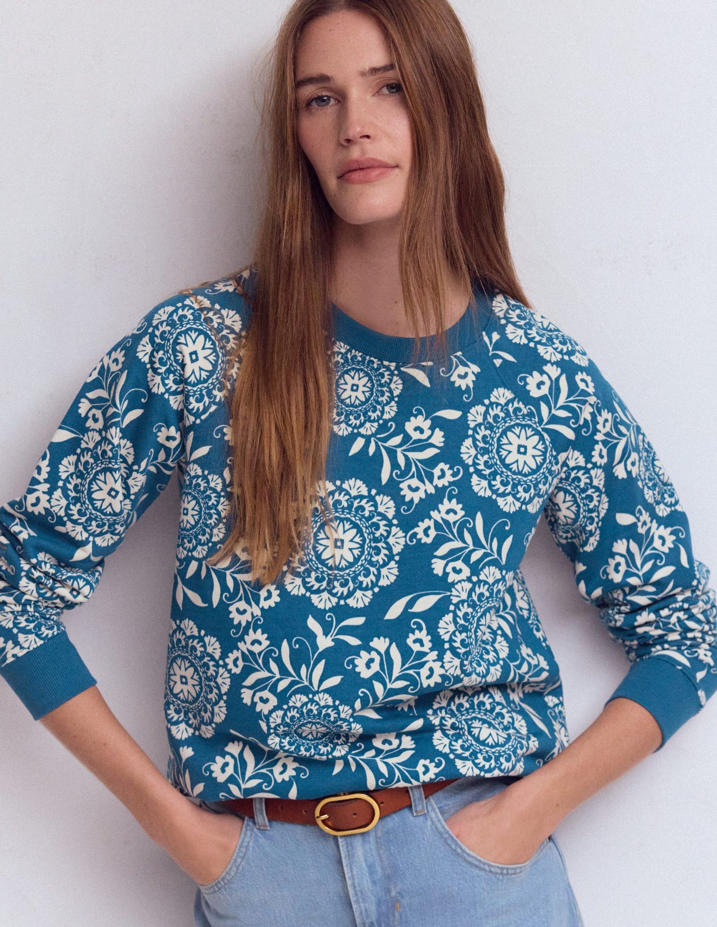 Rosa Printed Sweatshirt-Decorative Blossom