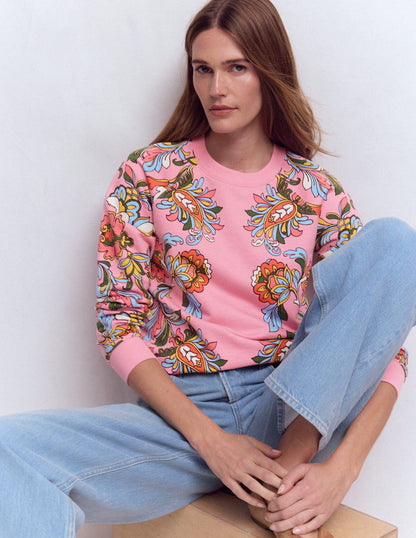 Rosa Printed Sweatshirt-Multi, Botanical Flourish-1
