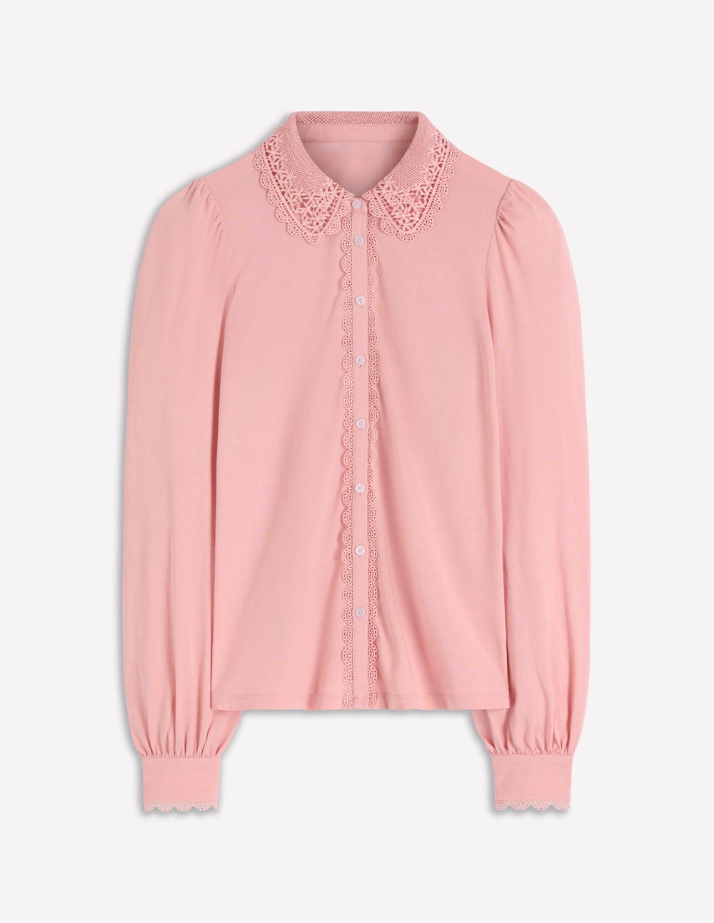 Lace Collar Blouse-Pink-4