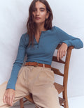 Rib Henley-Sailor Blue