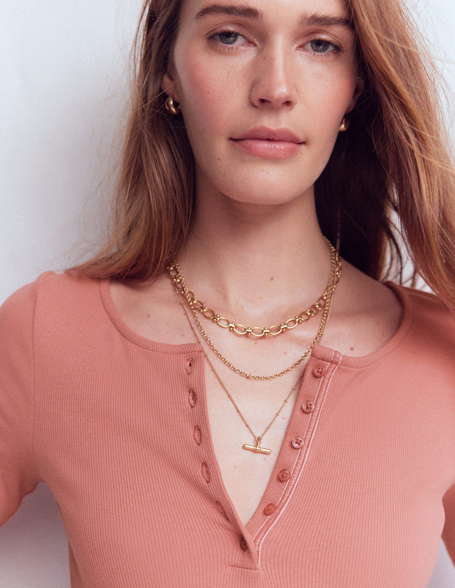 Rib Henley-Vintage Rose