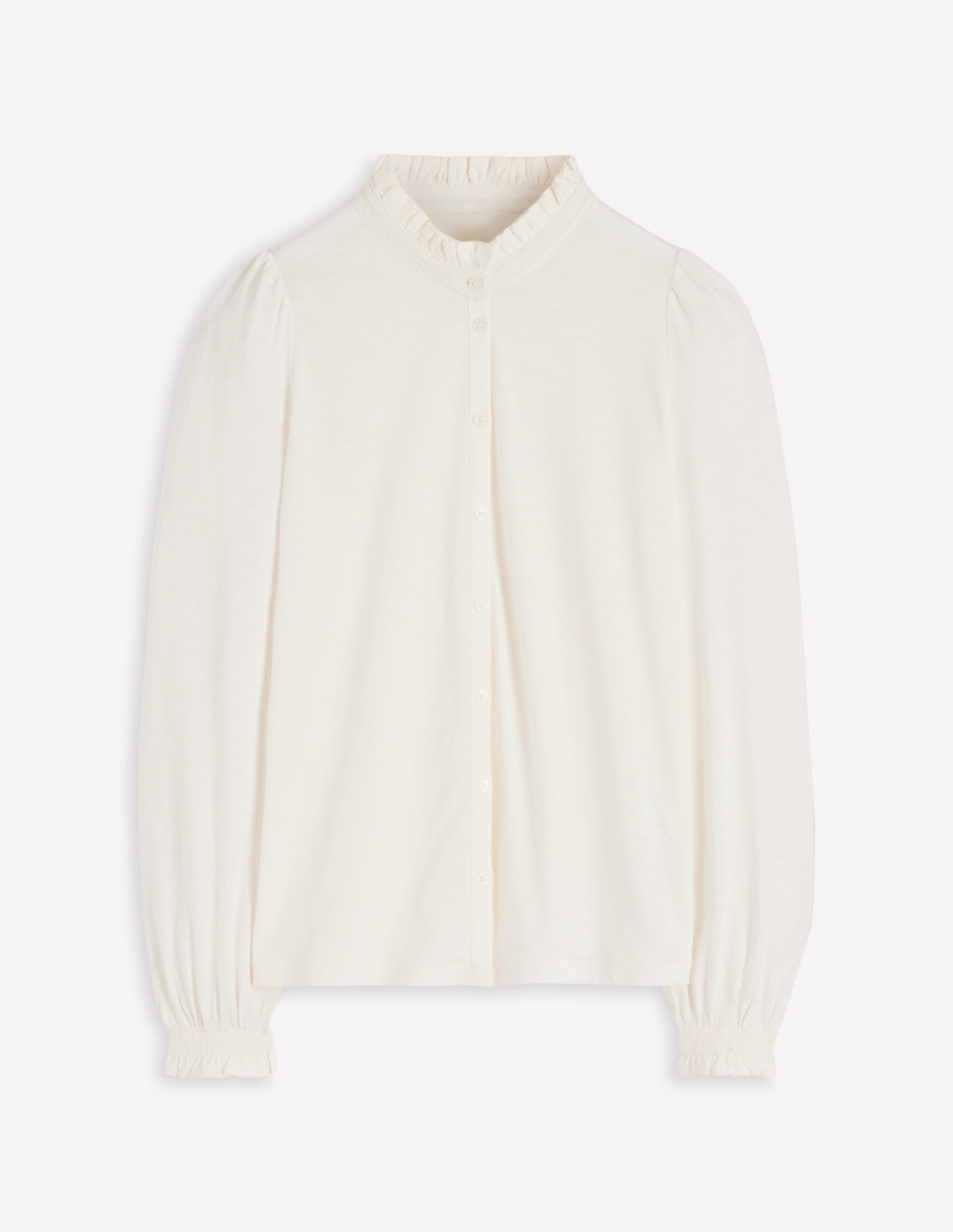 Effie Smocked Detail Shirt-Ivory - Image 5