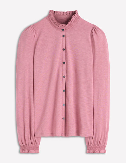 Effie Smocked Detail Shirt-Lilas-5