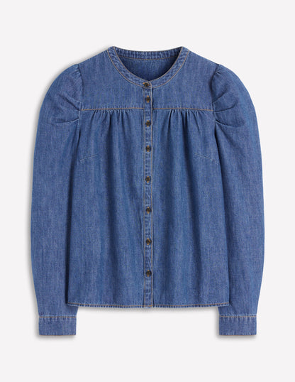 Mutton Denim Shirt-Mid Vintage-5