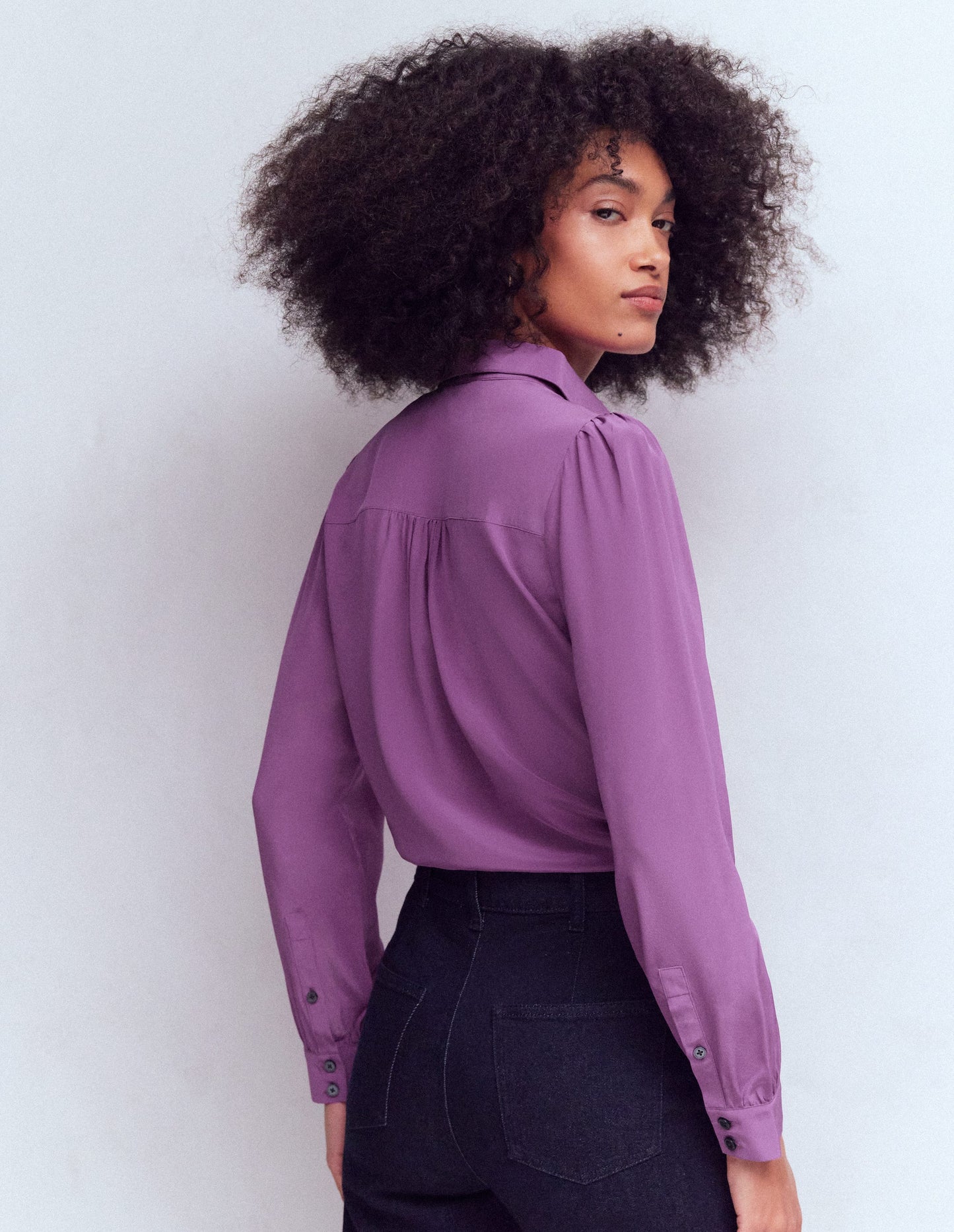 Sara Silk Shirt-Amethyst