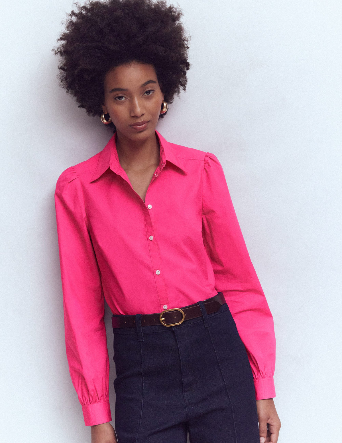 Cara Cotton Shirt-Pop Pansy - Image 1