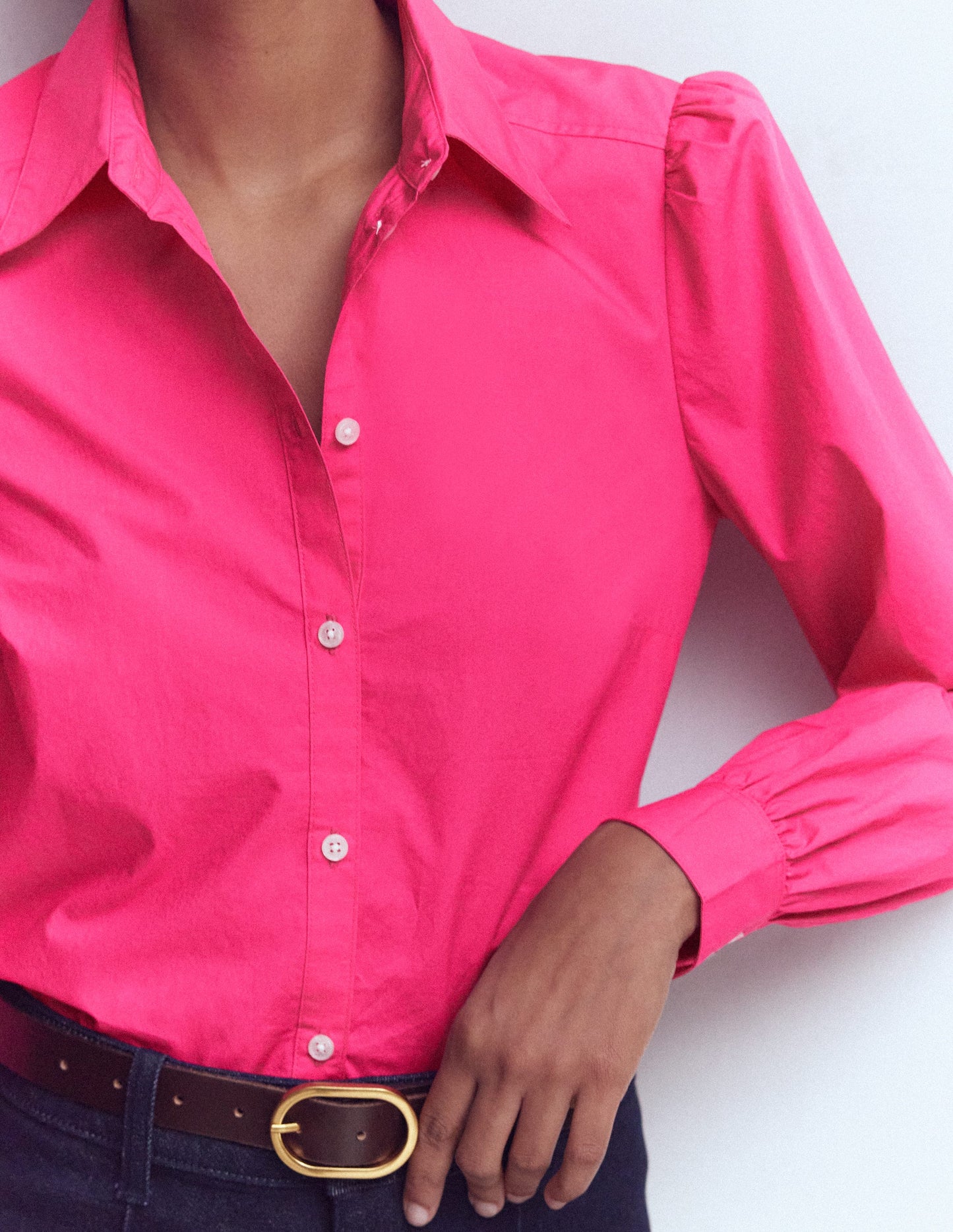 Cara Cotton Shirt-Pop Pansy