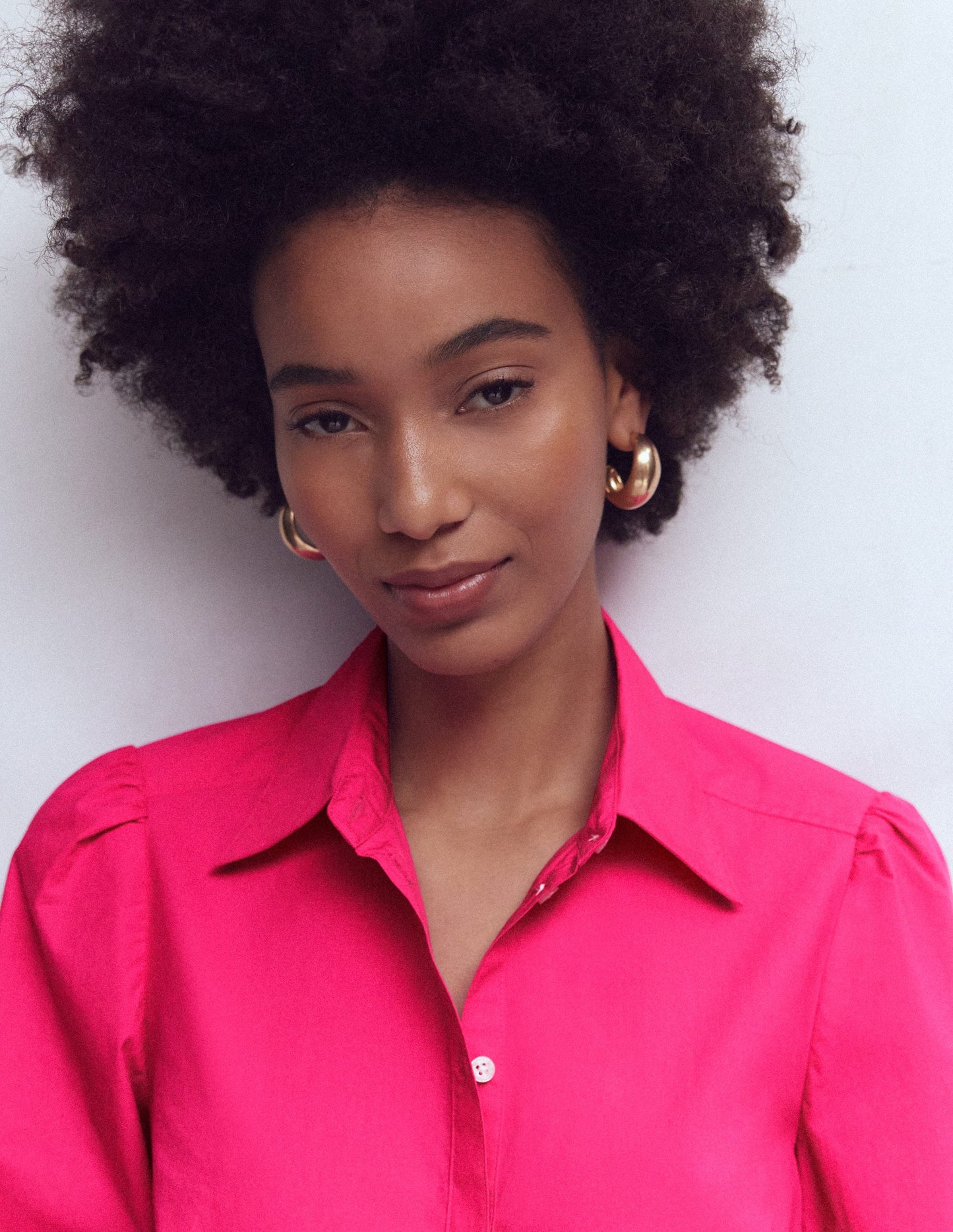 Cara Cotton Shirt-Pop Pansy