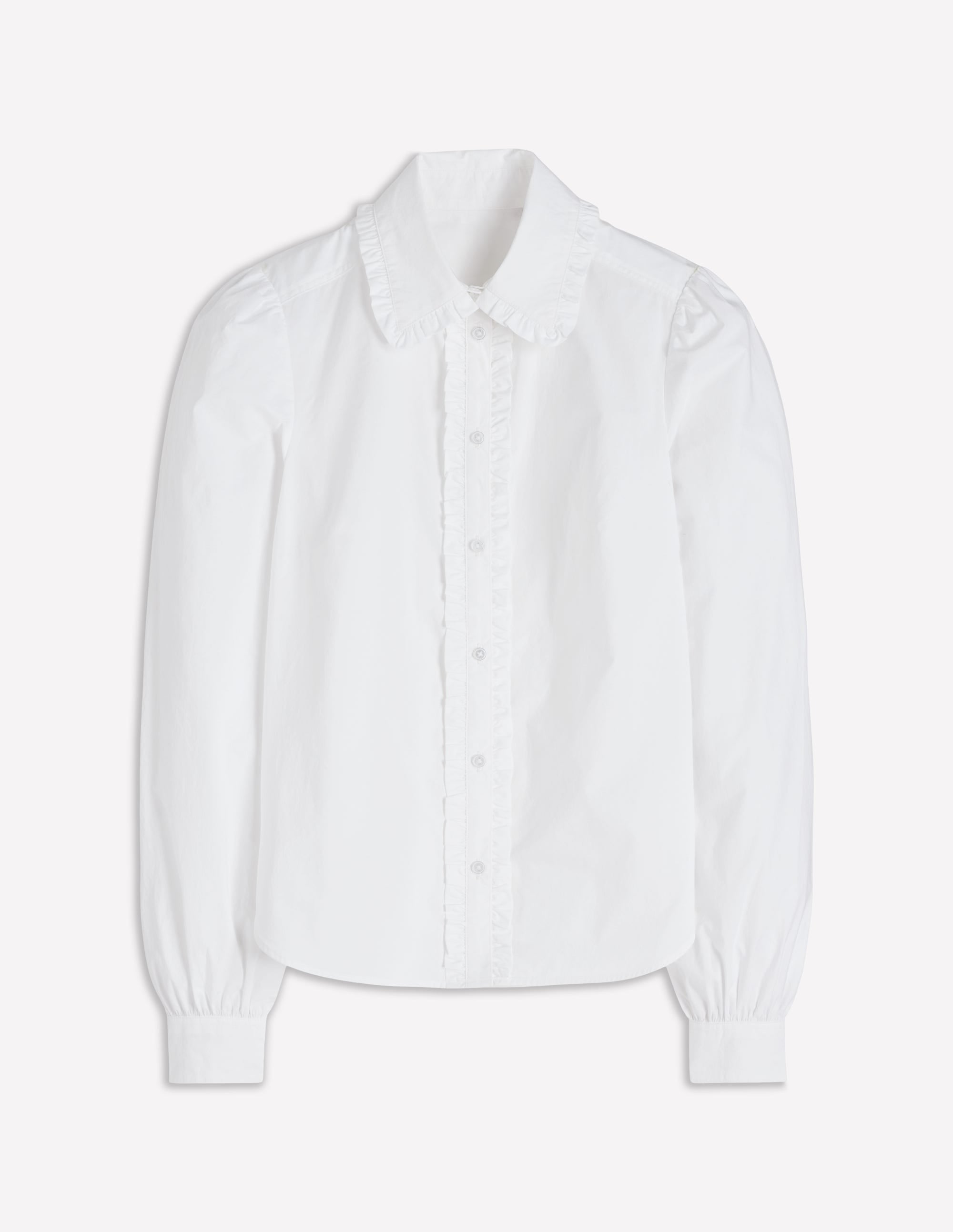 Cara Cotton Shirt-White Ruffle - Image 5