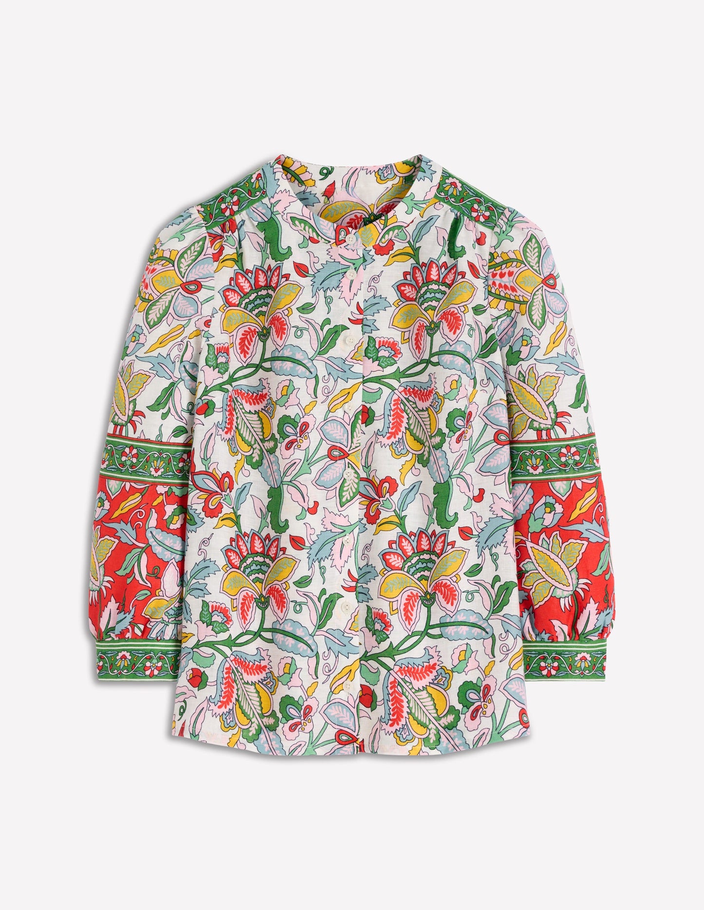 Alicia Linen Top-Multi, Botanical Trail
