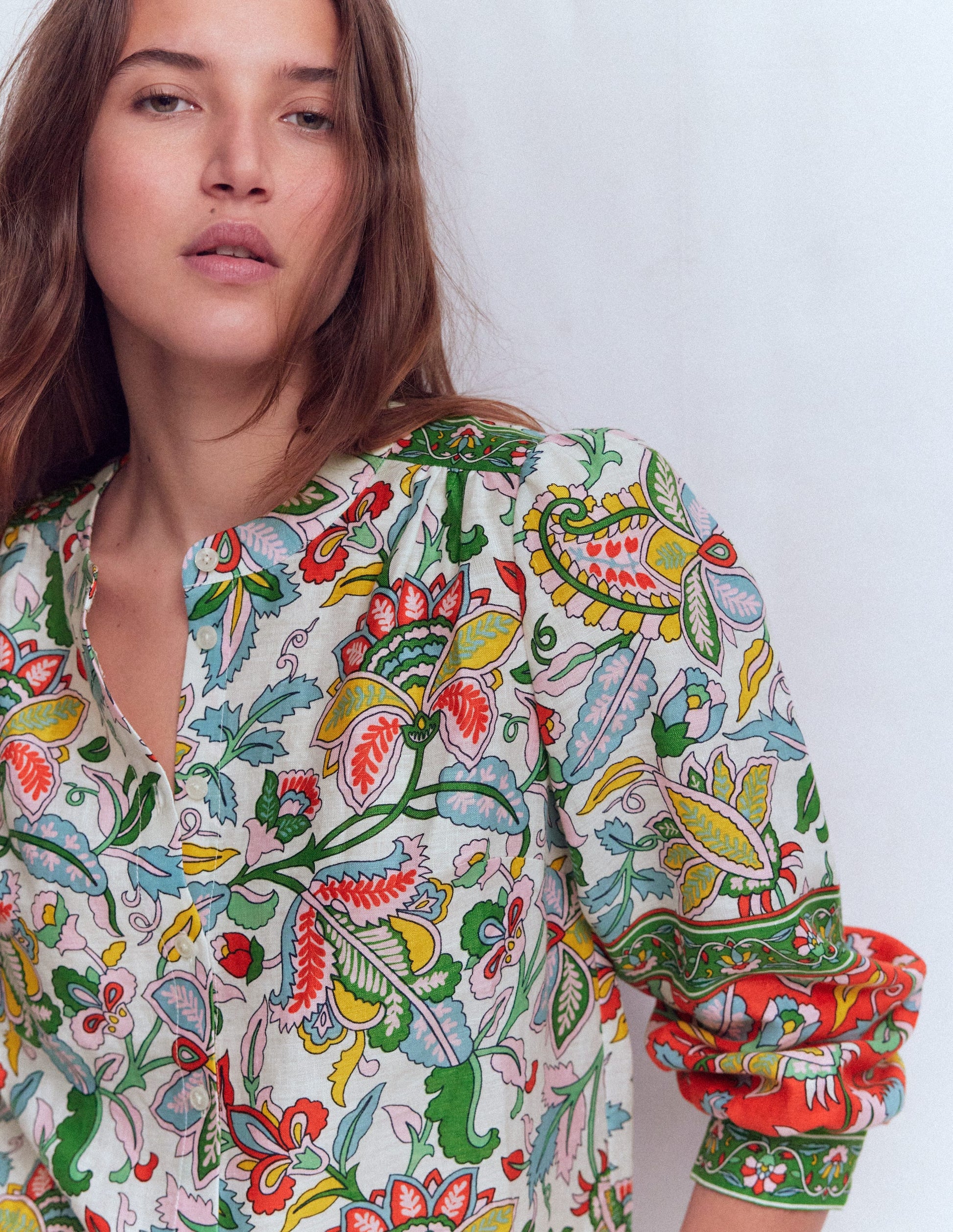 Alicia Linen Top-Multi, Botanical Trail-5