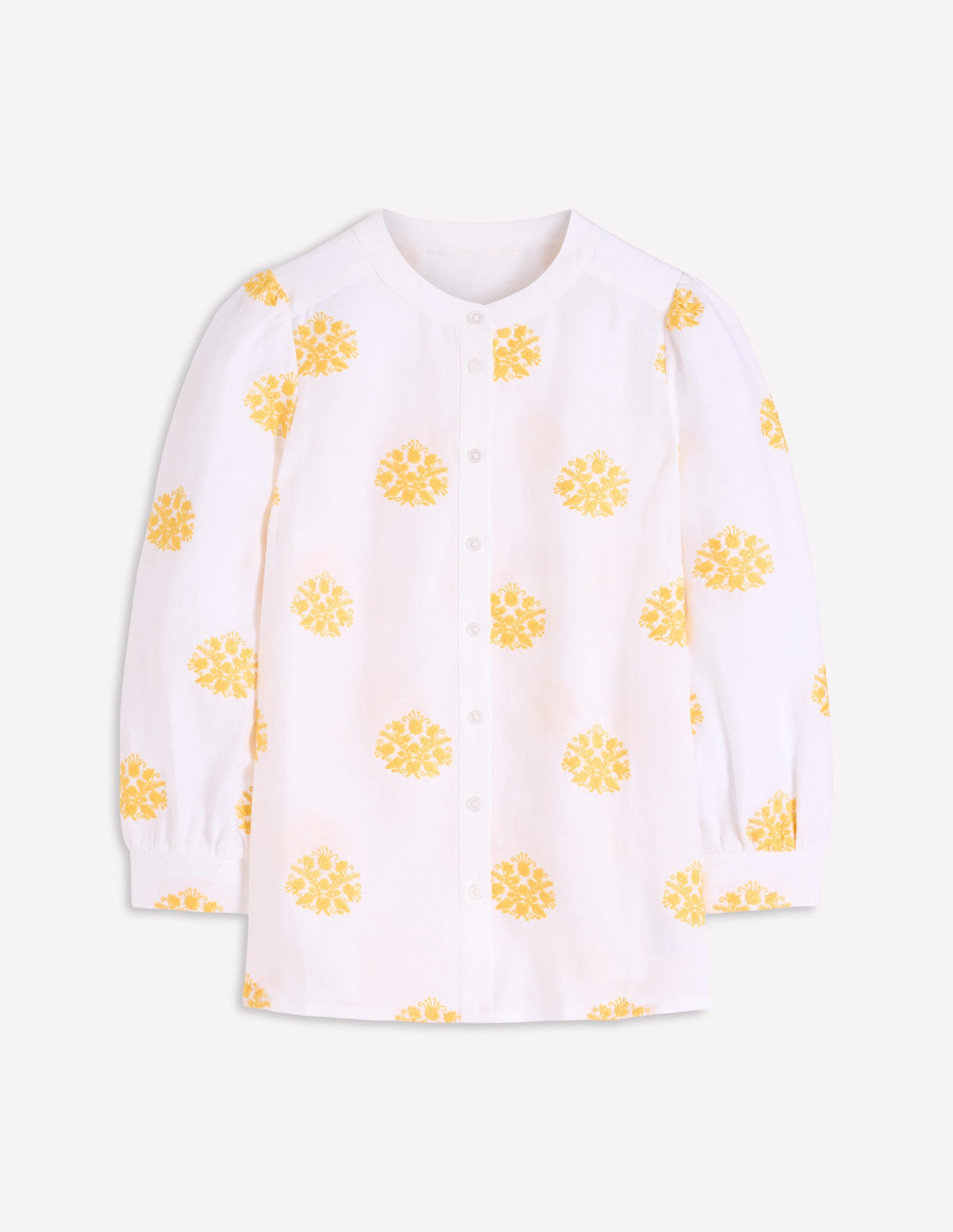 Alicia Linen Top-White, Floral embroidery - Image 6