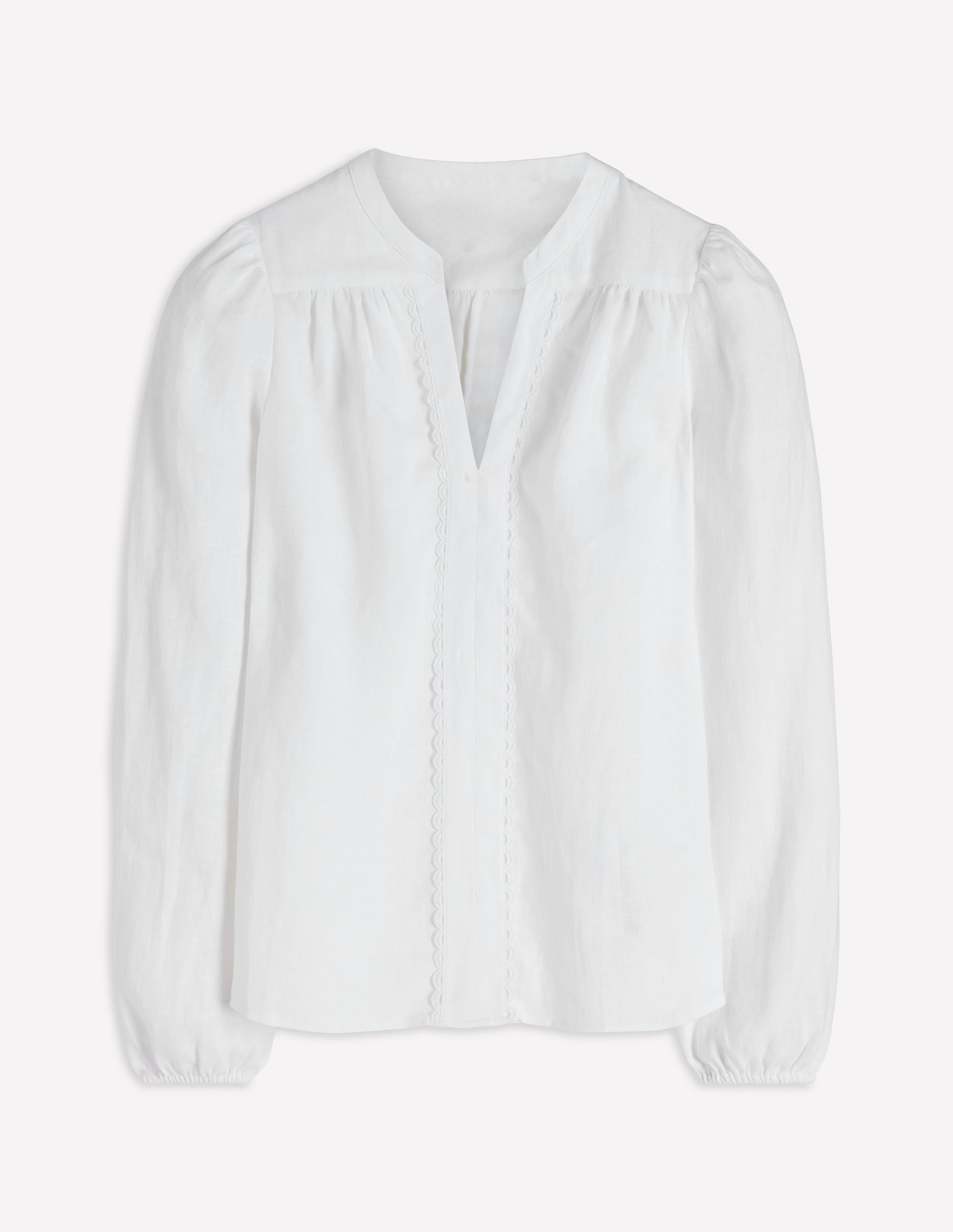 Linen Trim Insert Top-White - Image 5