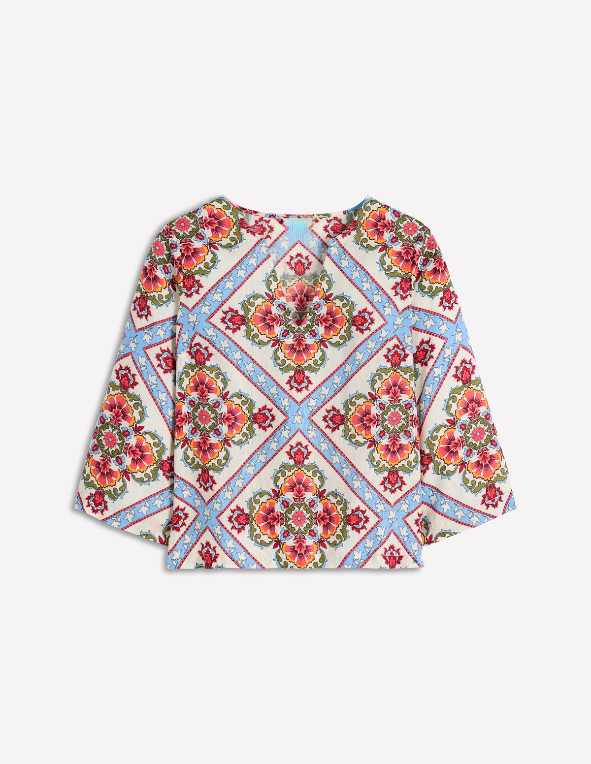 Cleo Linen Top-Floral Tile Placement - Image 6