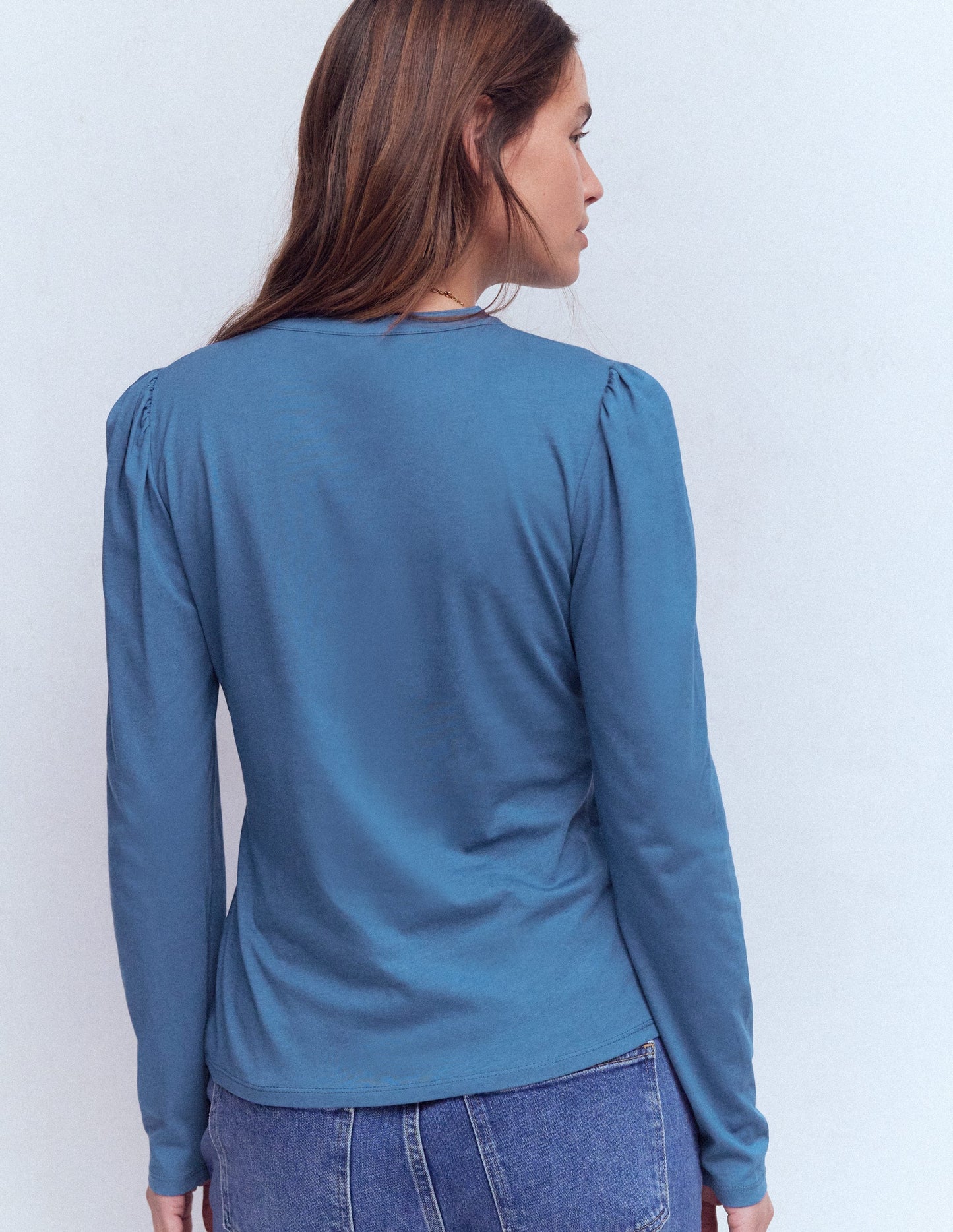 Supersoft Open Neck Henley-True Navy