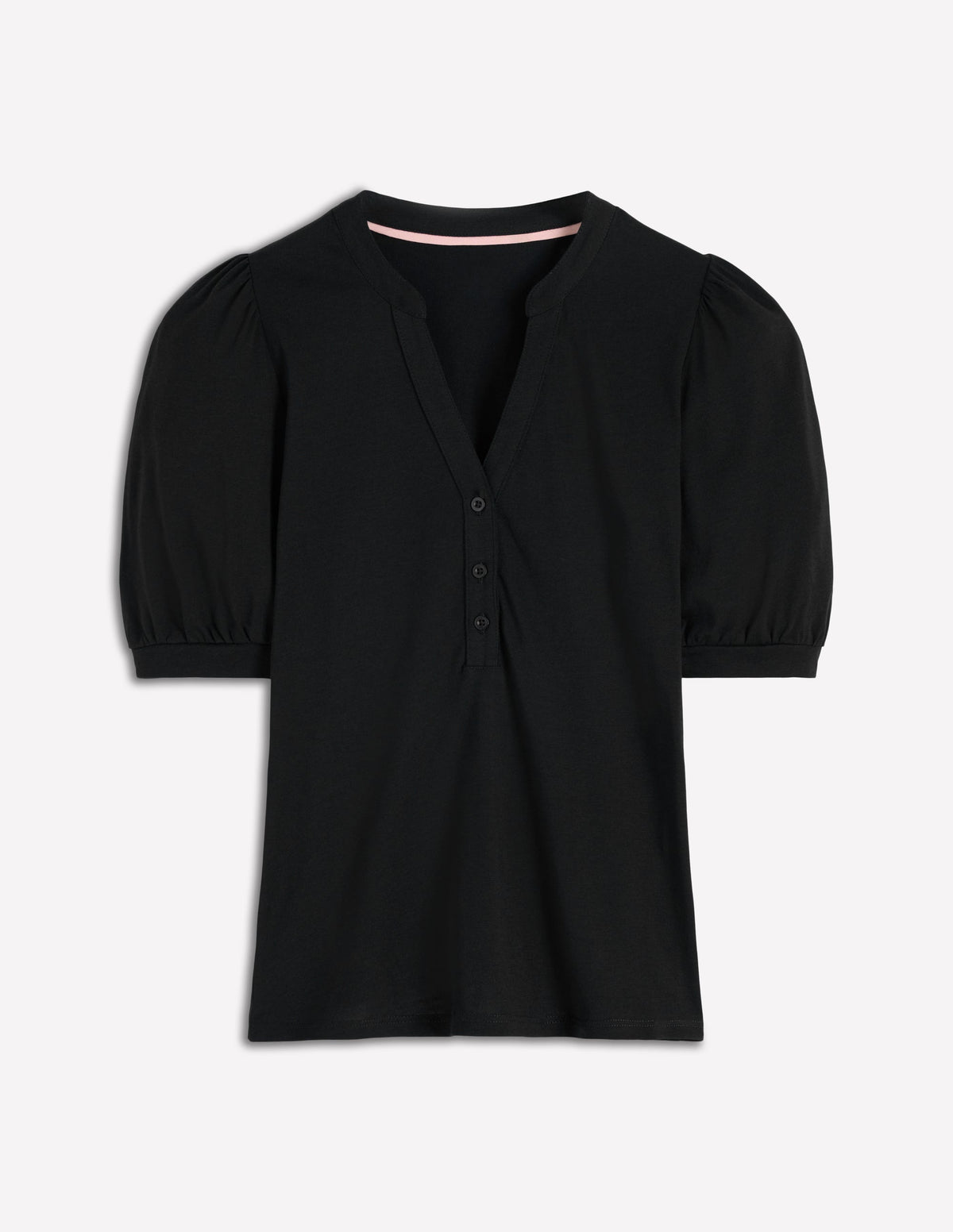 Supersoft Short Sleeve Henley-Black - Image 5