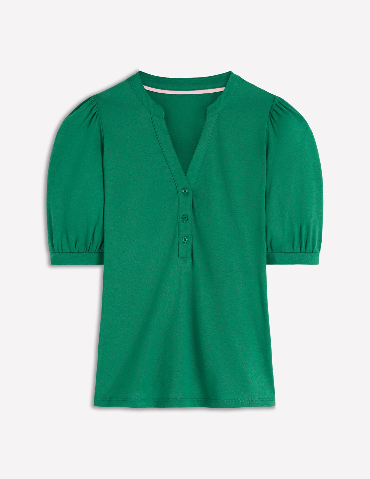 Supersoft Short Sleeve Henley-Jewel Green - Image 5