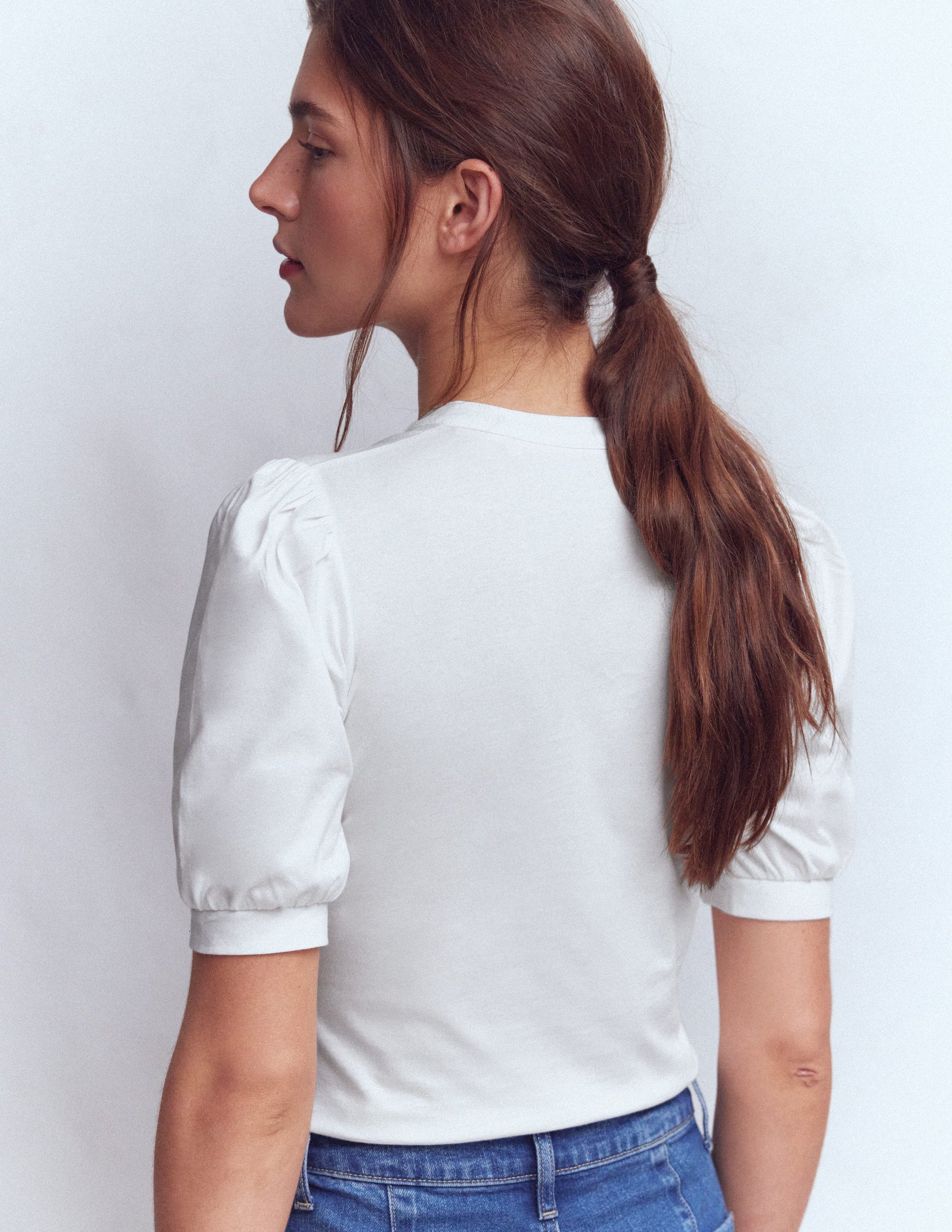 Short Sleeve Open Neck Henley-White-3