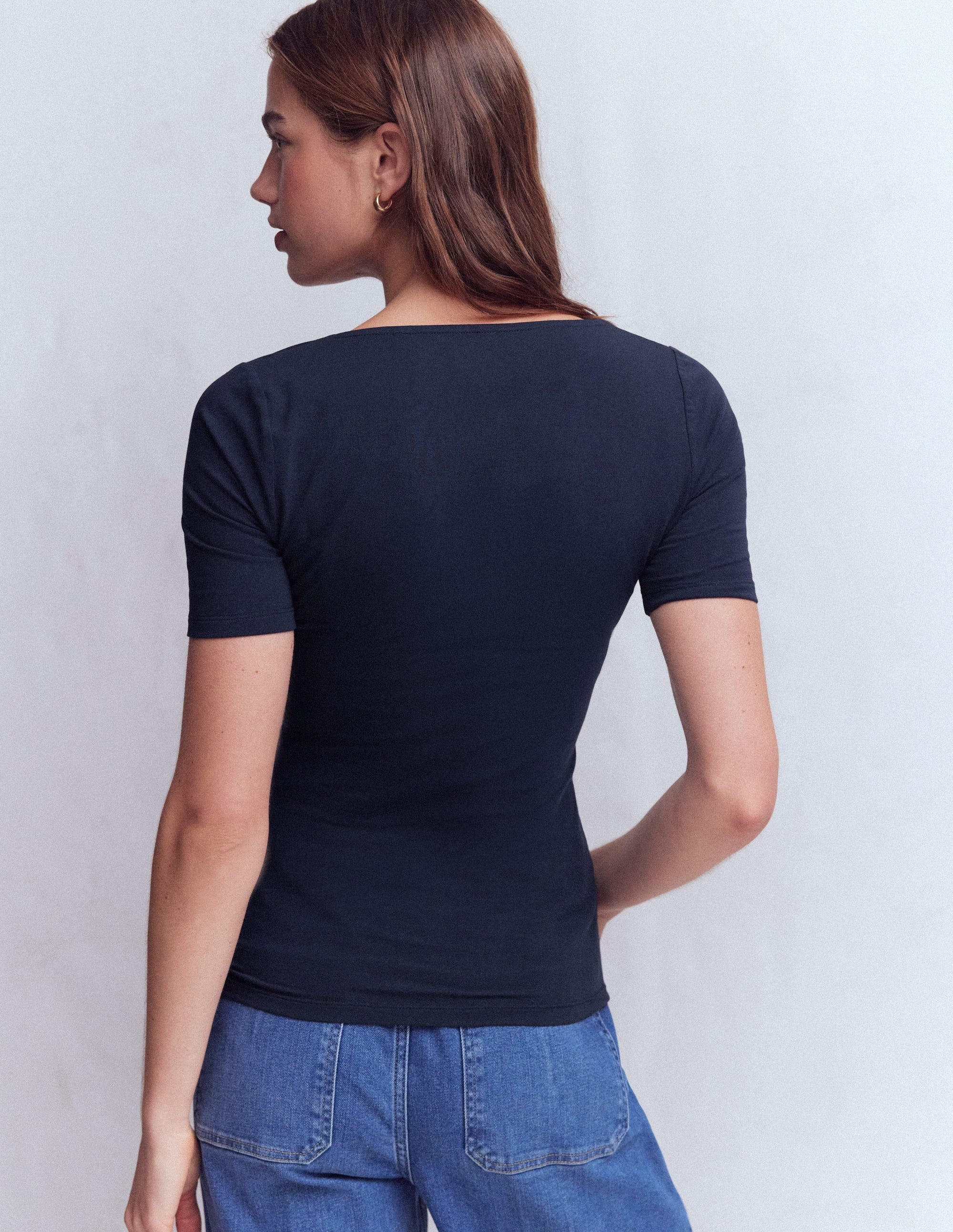 Brooke Double Layer T-shirt-Navy - Image 3