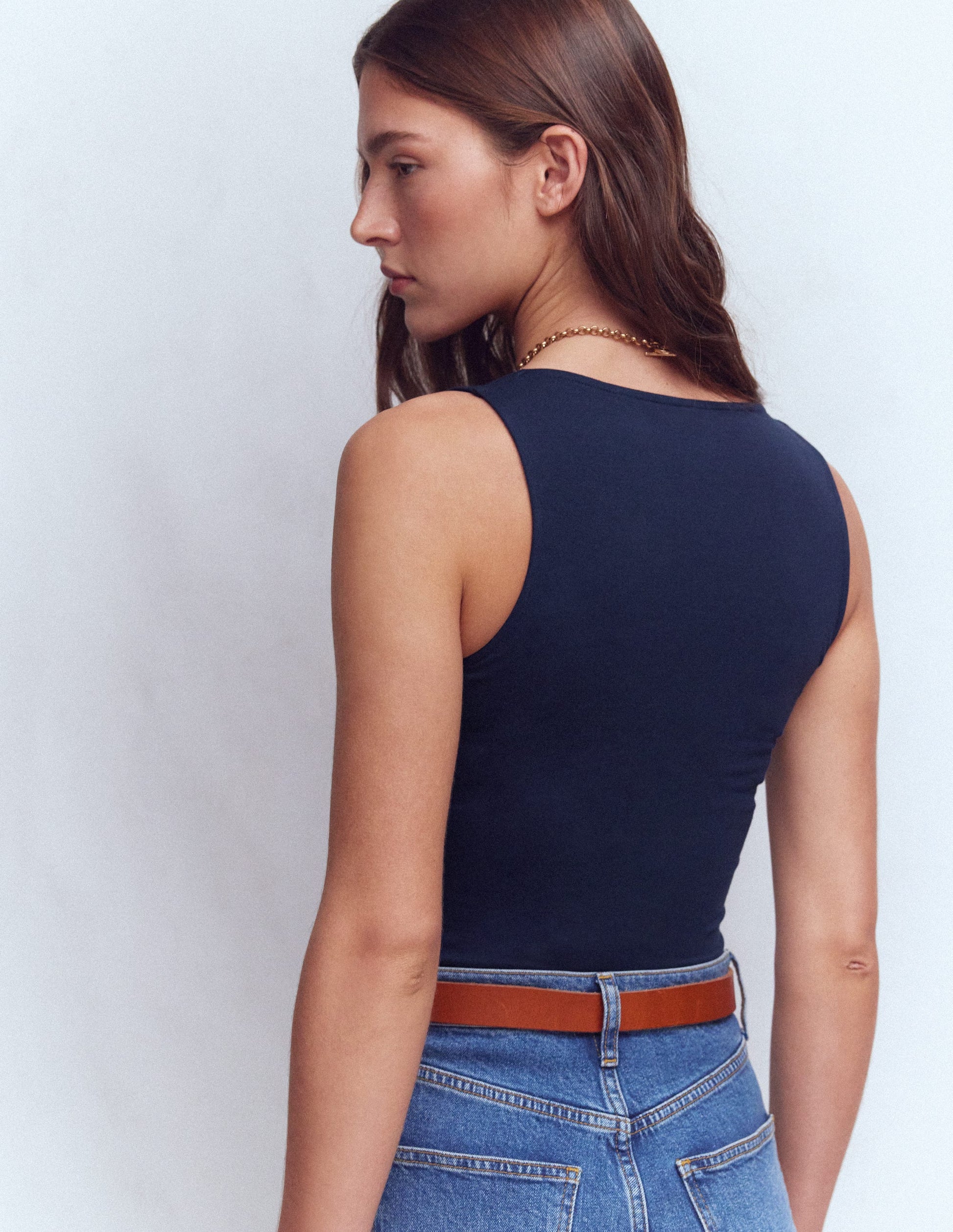 Brooke Double Layer Vest-Navy-3
