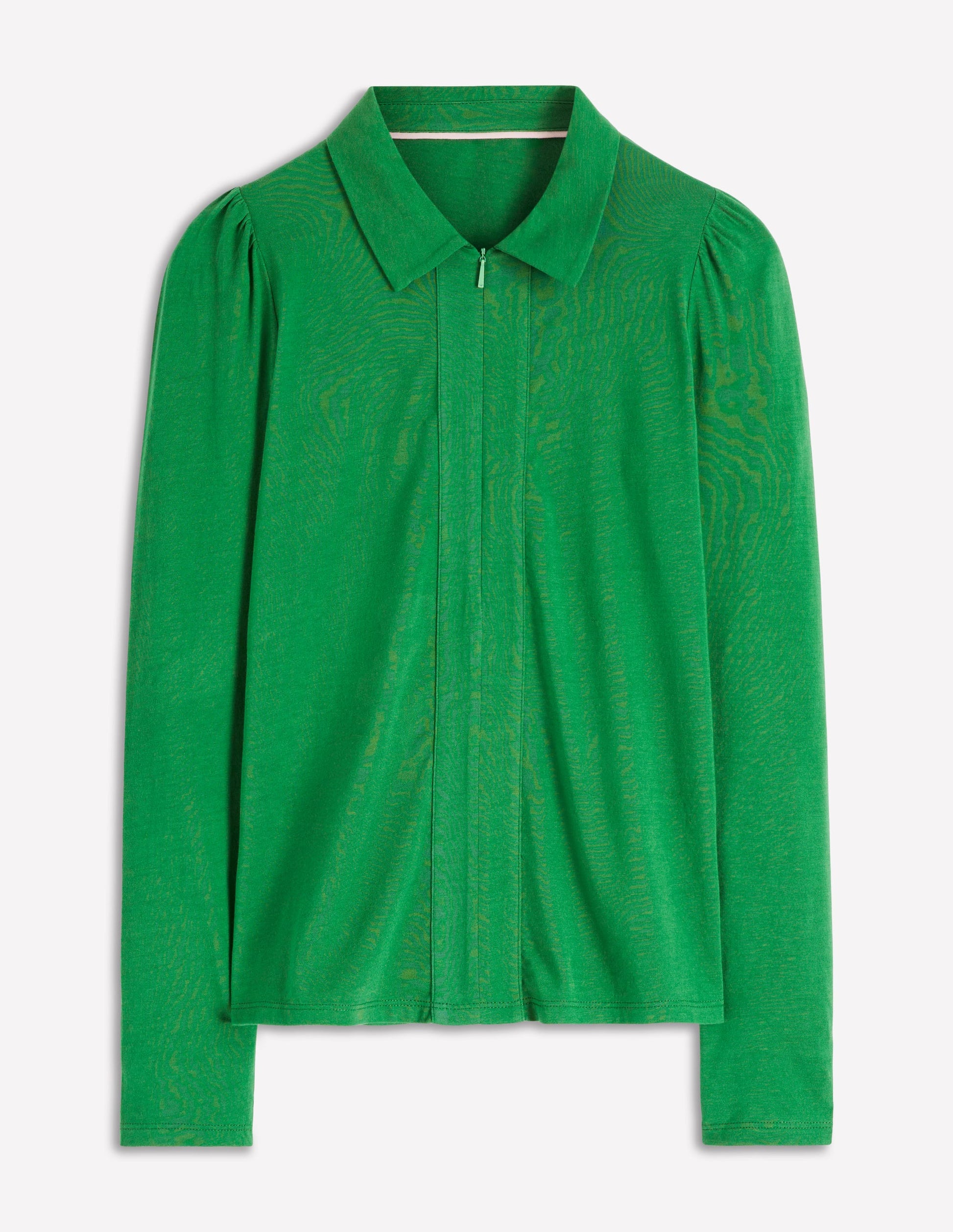 Zip Collar Supersoft Top-Fresh Green-4
