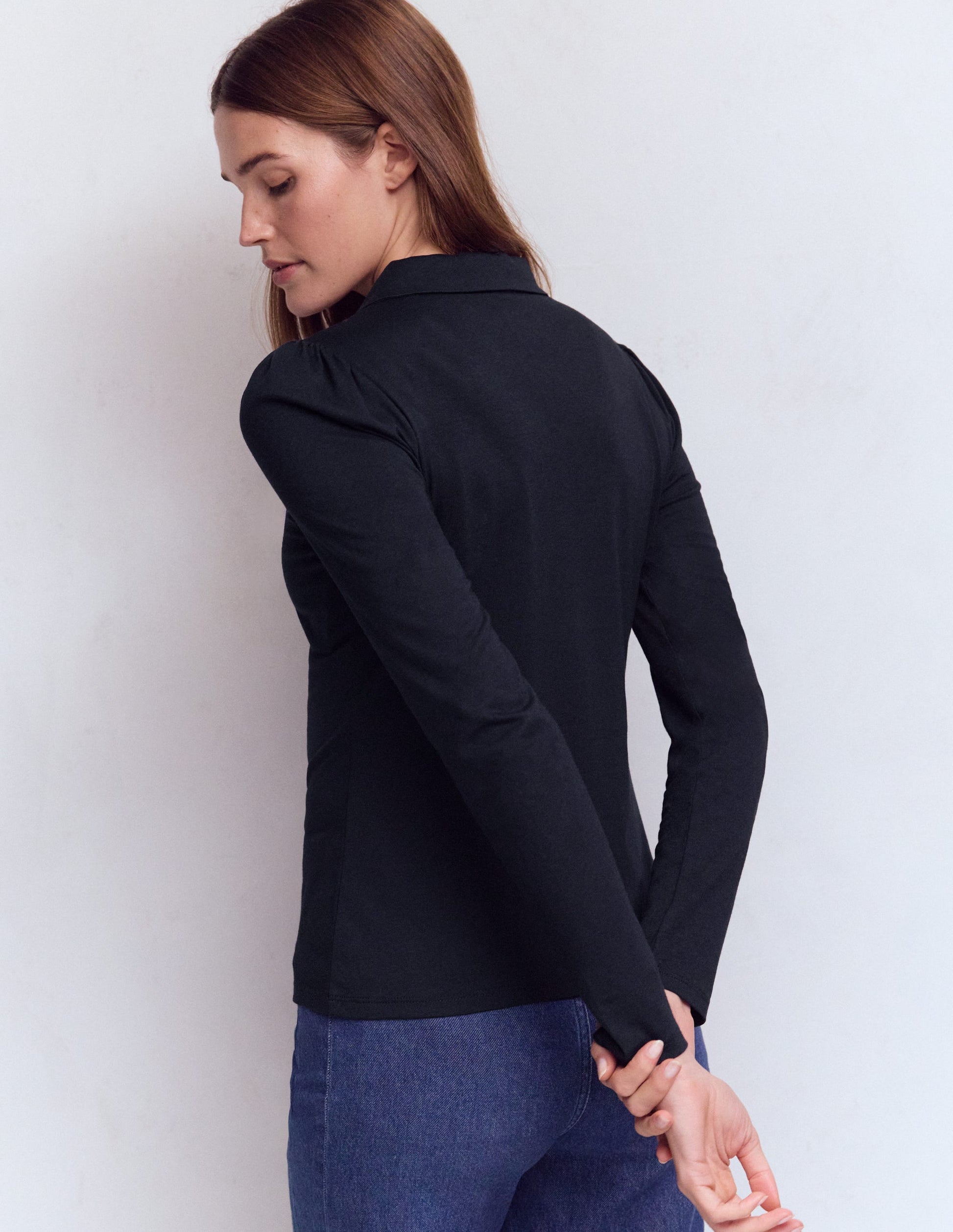 Zip Collar Supersoft Top-Navy-3