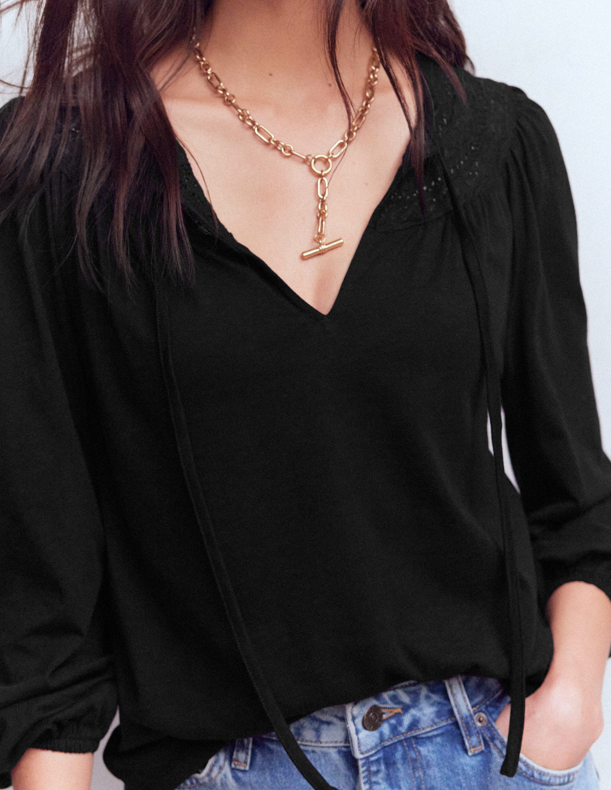 Edi Trim Detail Top-Black - Image 2