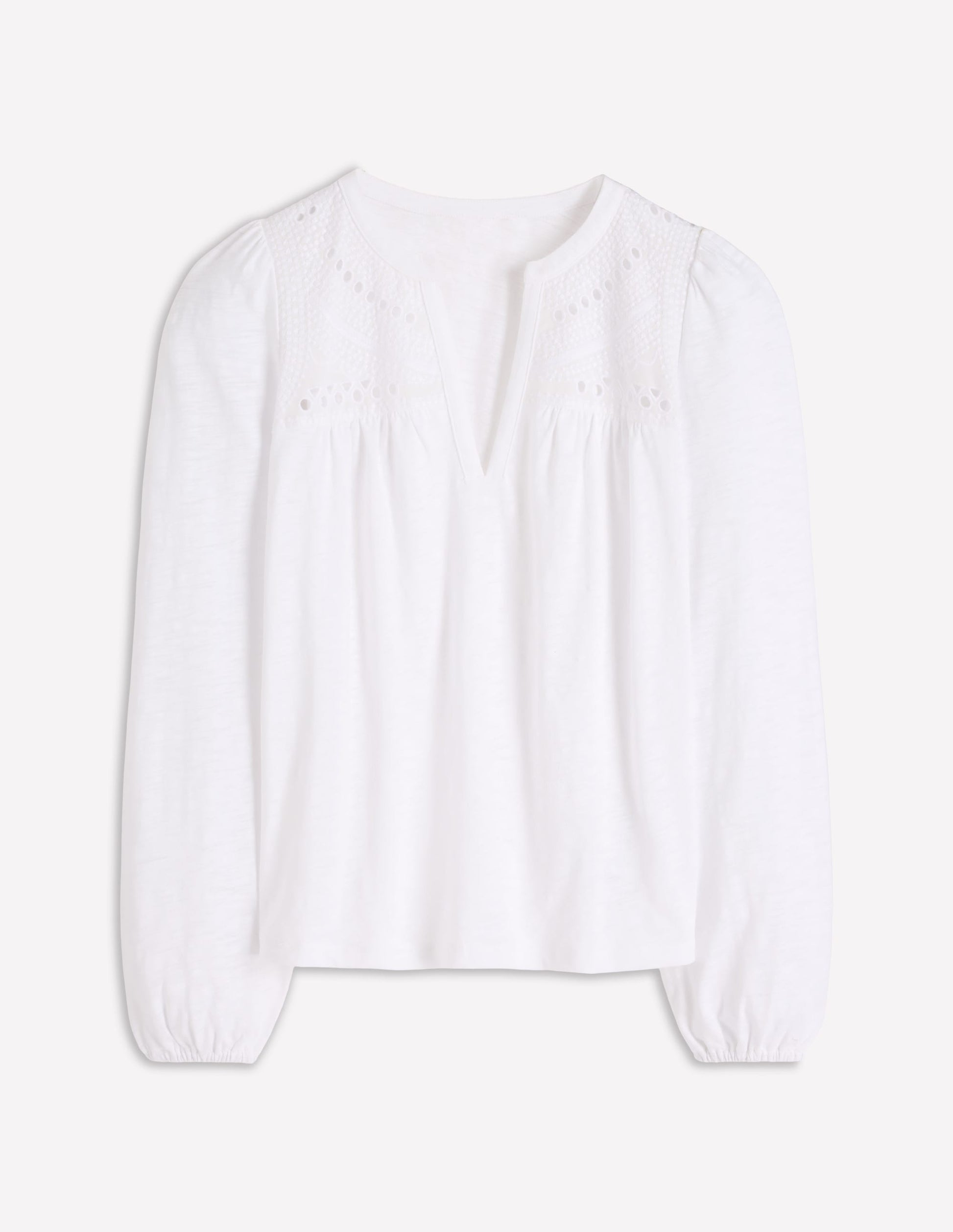 Woven-Mix Notch Neck Top-White-6