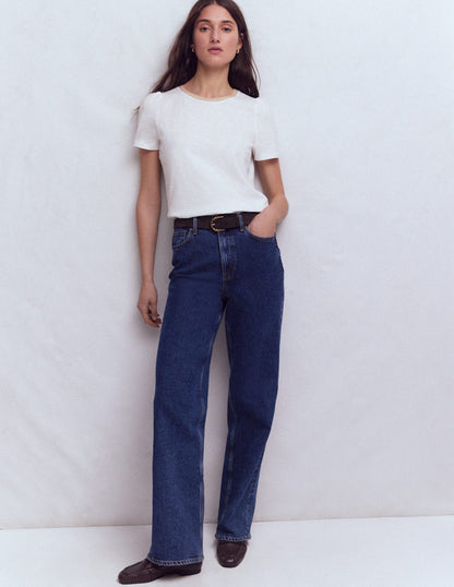 Metallic Trim T-Shirt-White-4