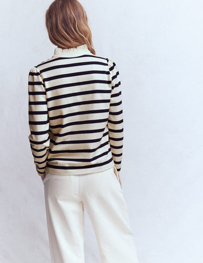 Ruffle Collar Mariner-Ivory and Navy Stripe-3