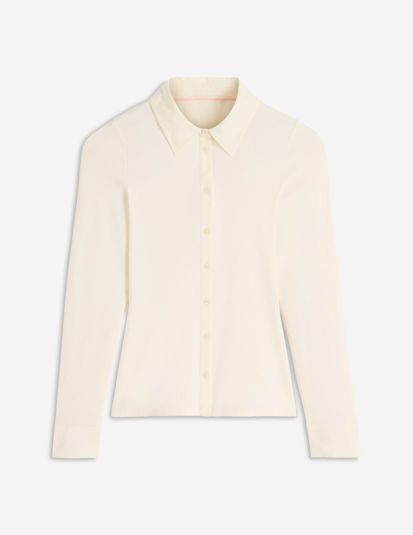 Collared Button Through Top-Ivory