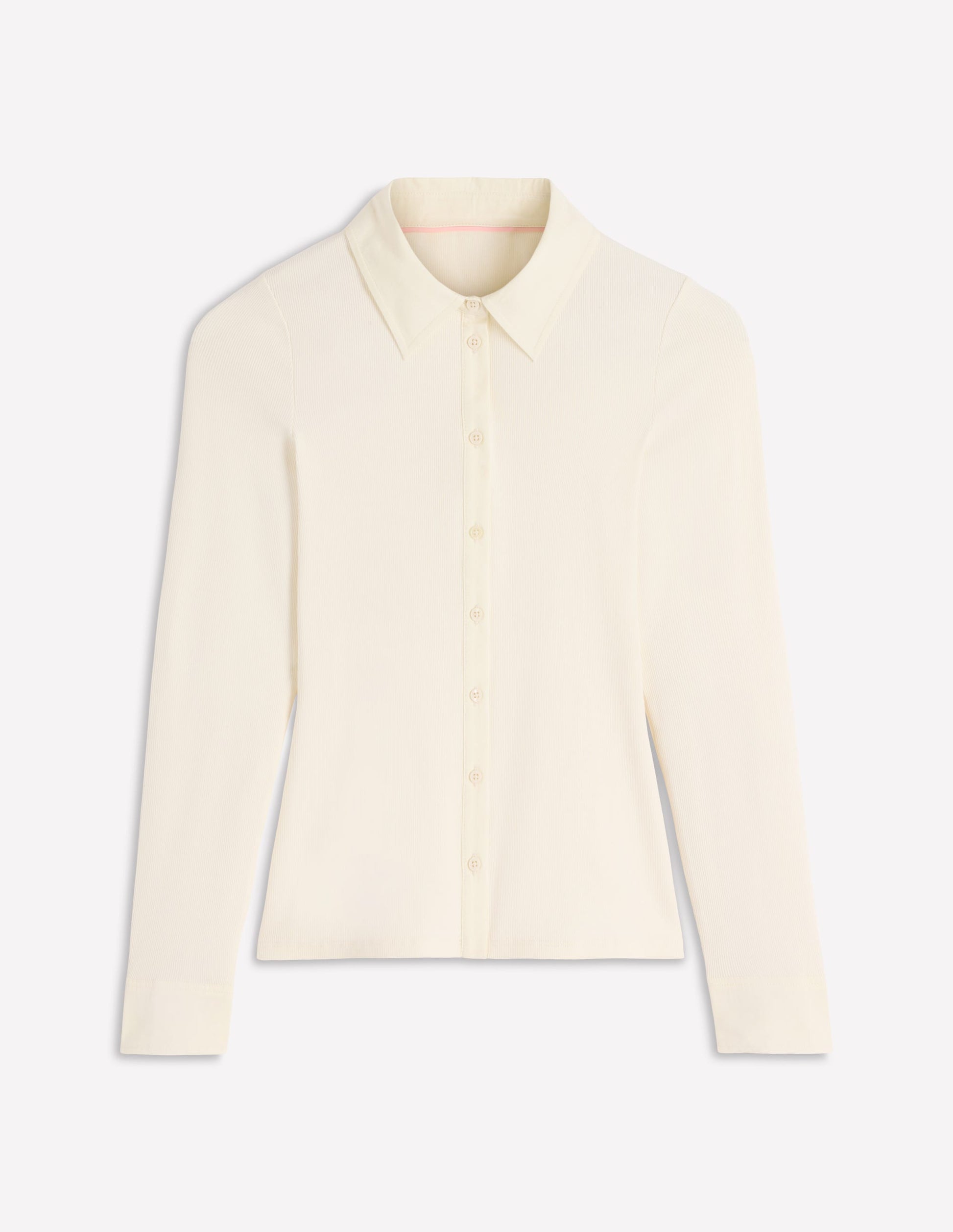 Collared Button Through Top-Ivory-6
