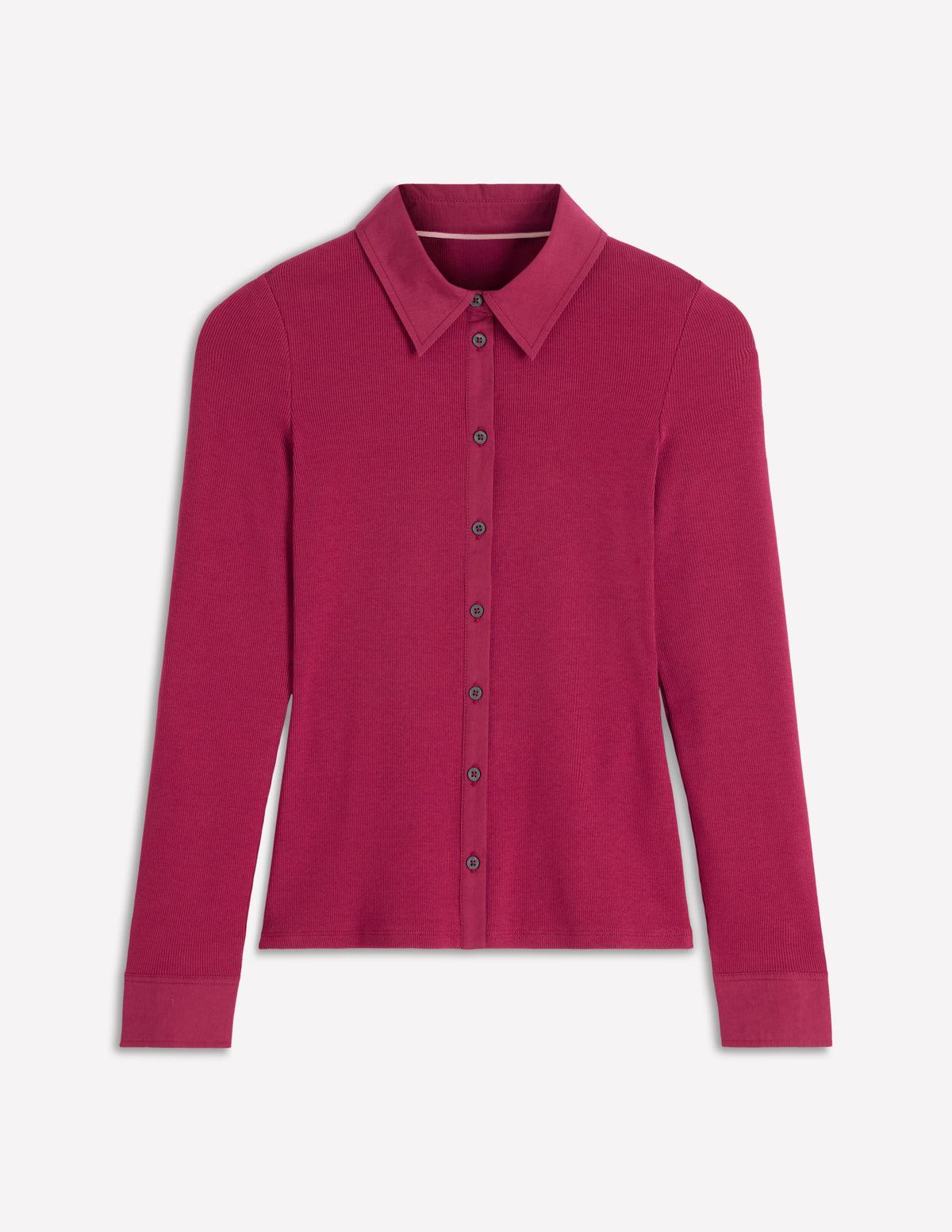 Collared Button Through Top-Ruby Red - Image 6