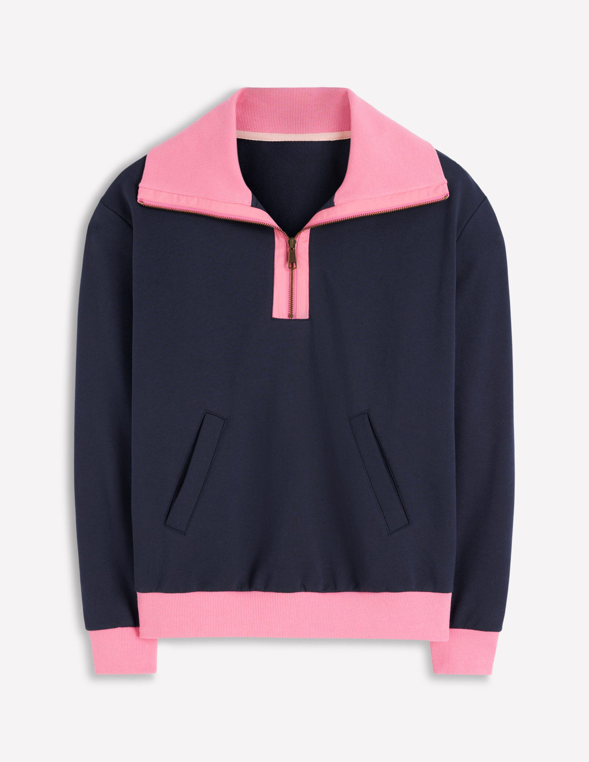 Colourblock Sweatshirt-Pink and Navy - Image 6