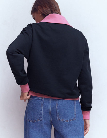 Colourblock Sweatshirt-Pink and Navy-3