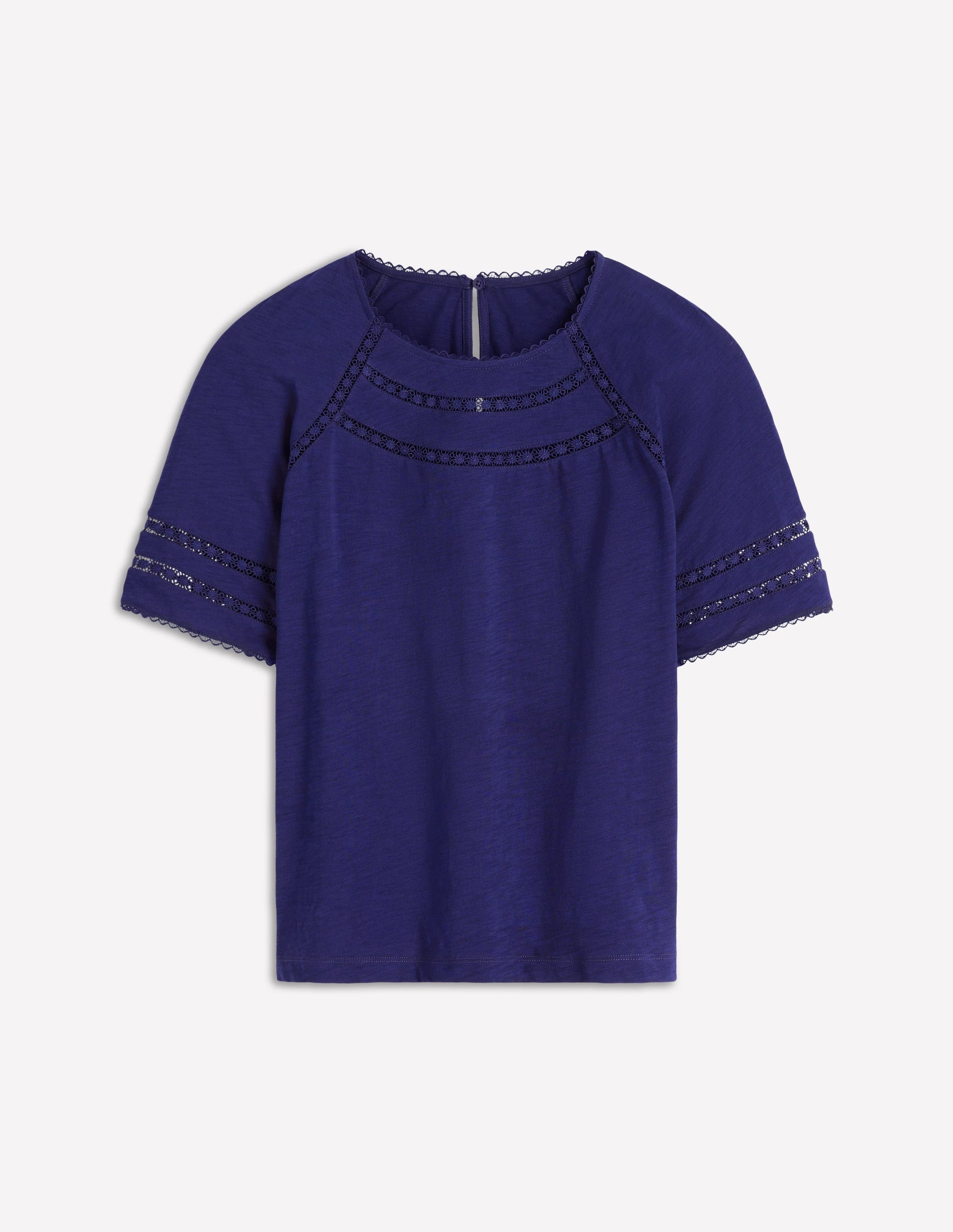 Poppy Trim Crew T-shirt-Blue Twilight-5