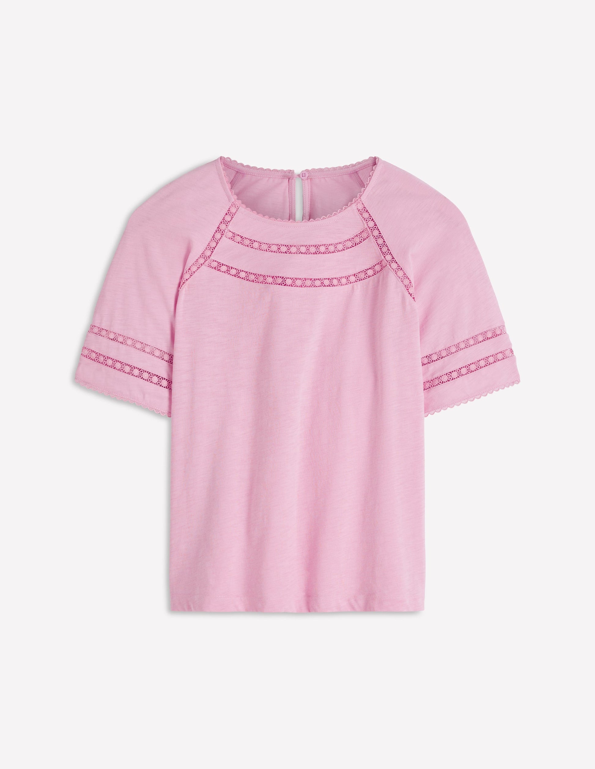 Poppy Trim Crew T-shirt-Pink Dolphin-5